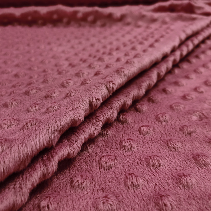 Tessuto Minky Dots Lux Rosa Antico 