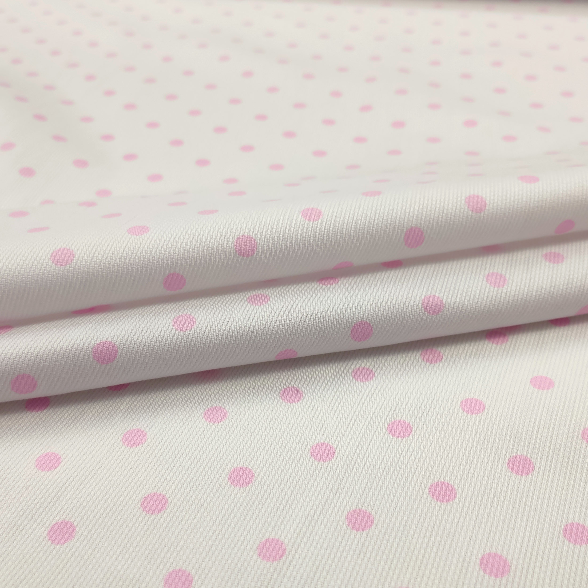 Tessuto Cotone Piquet con Pois Rosa Image
