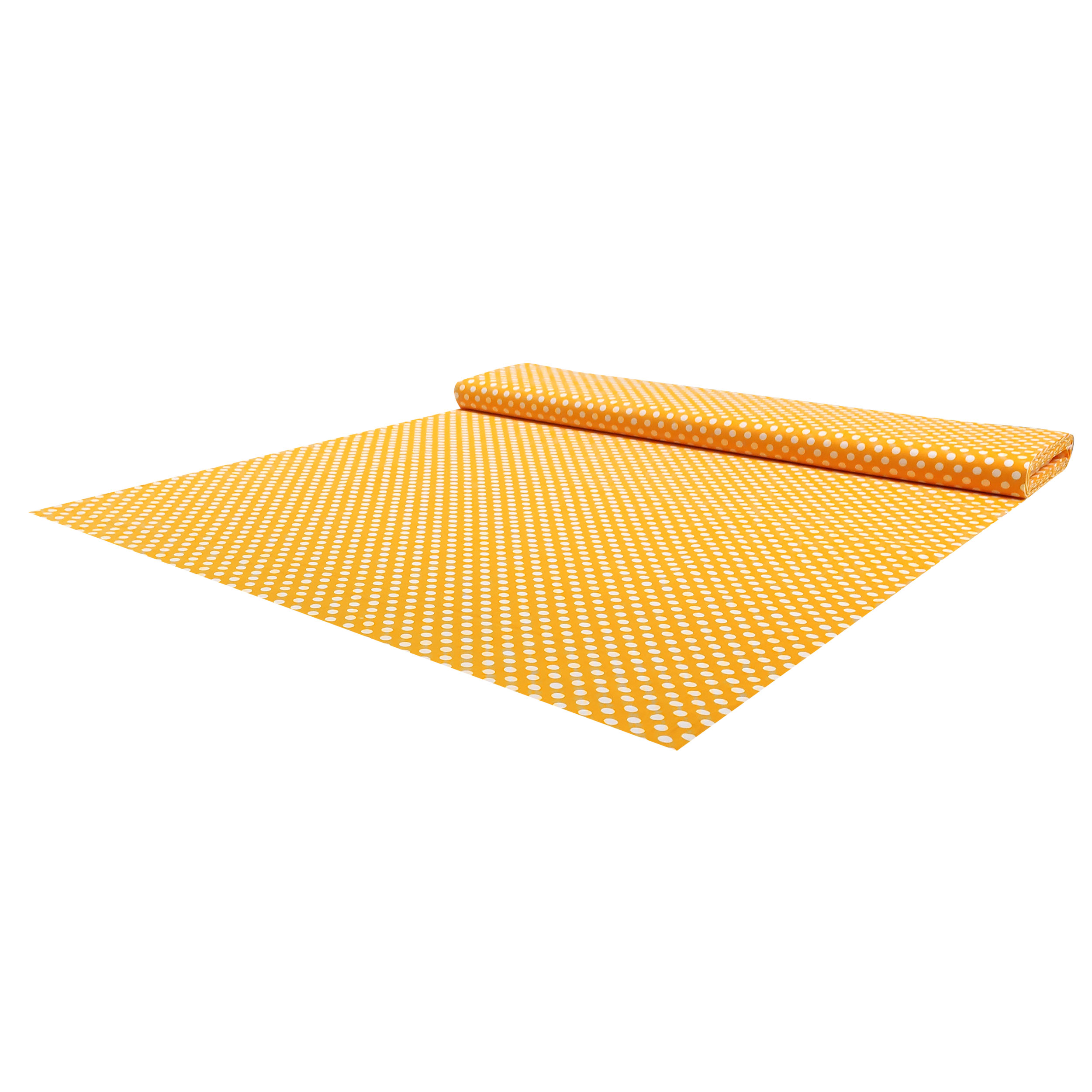 Tessuto Cotone Giallo a Pois Grandi Image