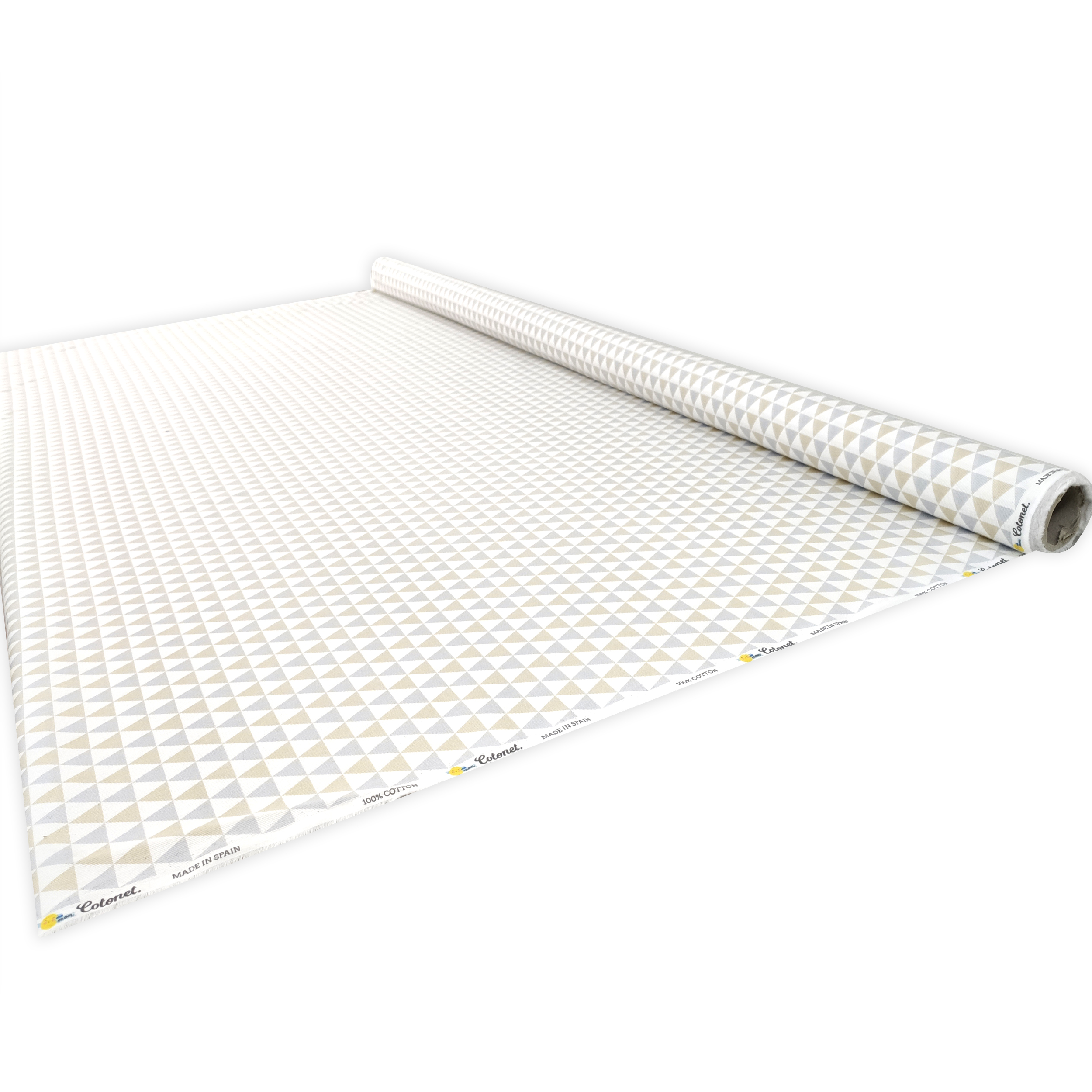 Tessuti piquet di cotone triangoli beige