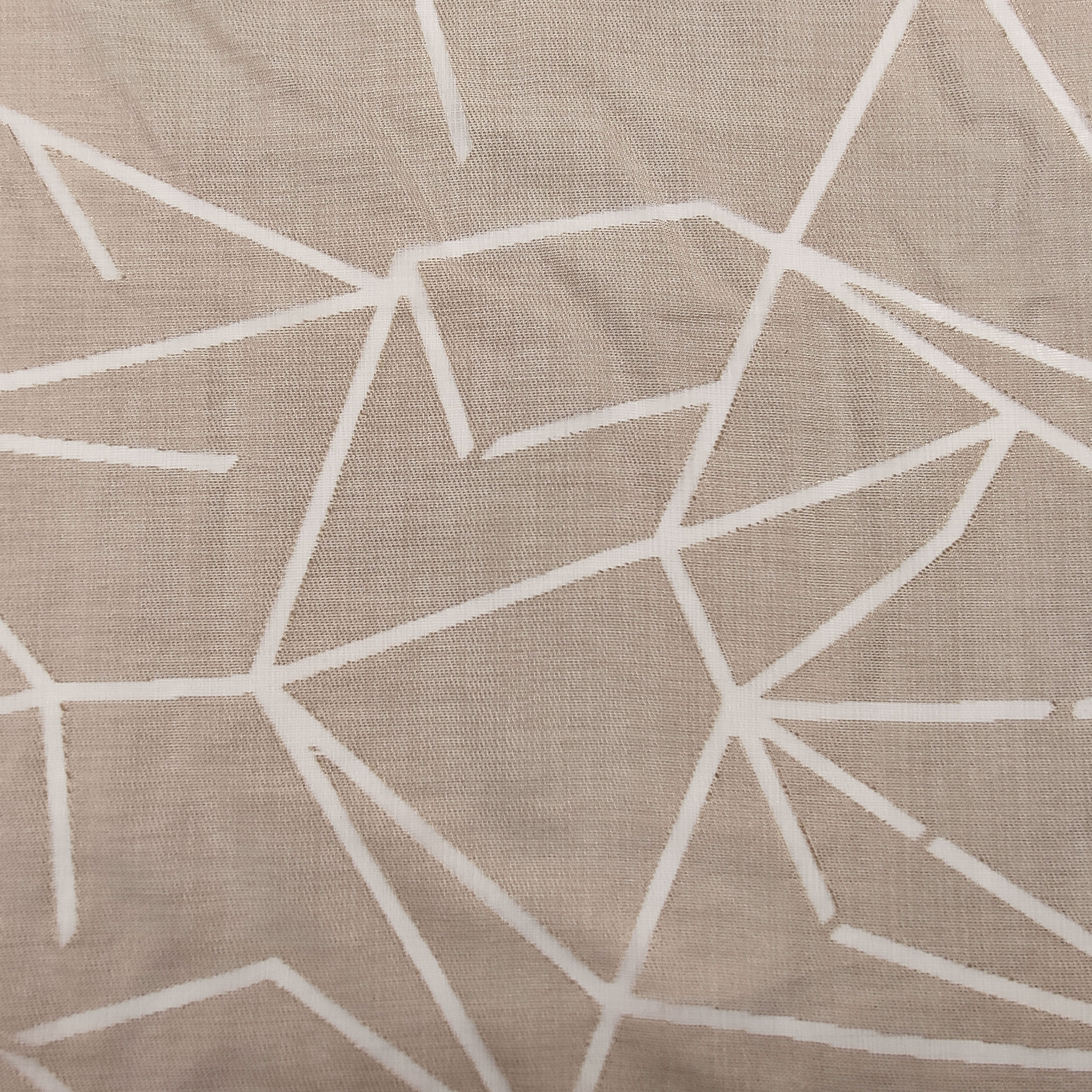 Tessuto Tendino Devorè Tortora Linee Geometriche 