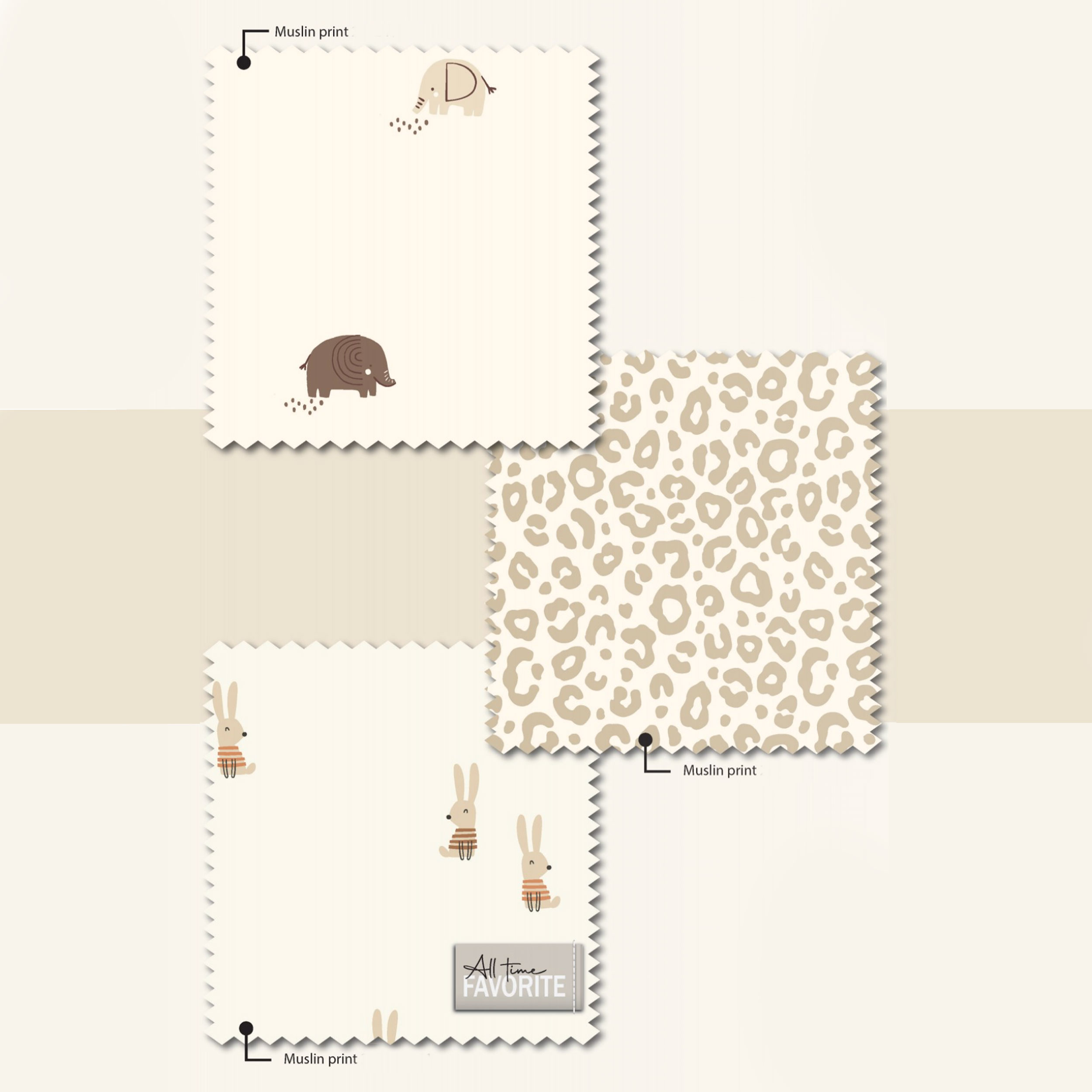 Mussola Cotone Maculata Beige Image