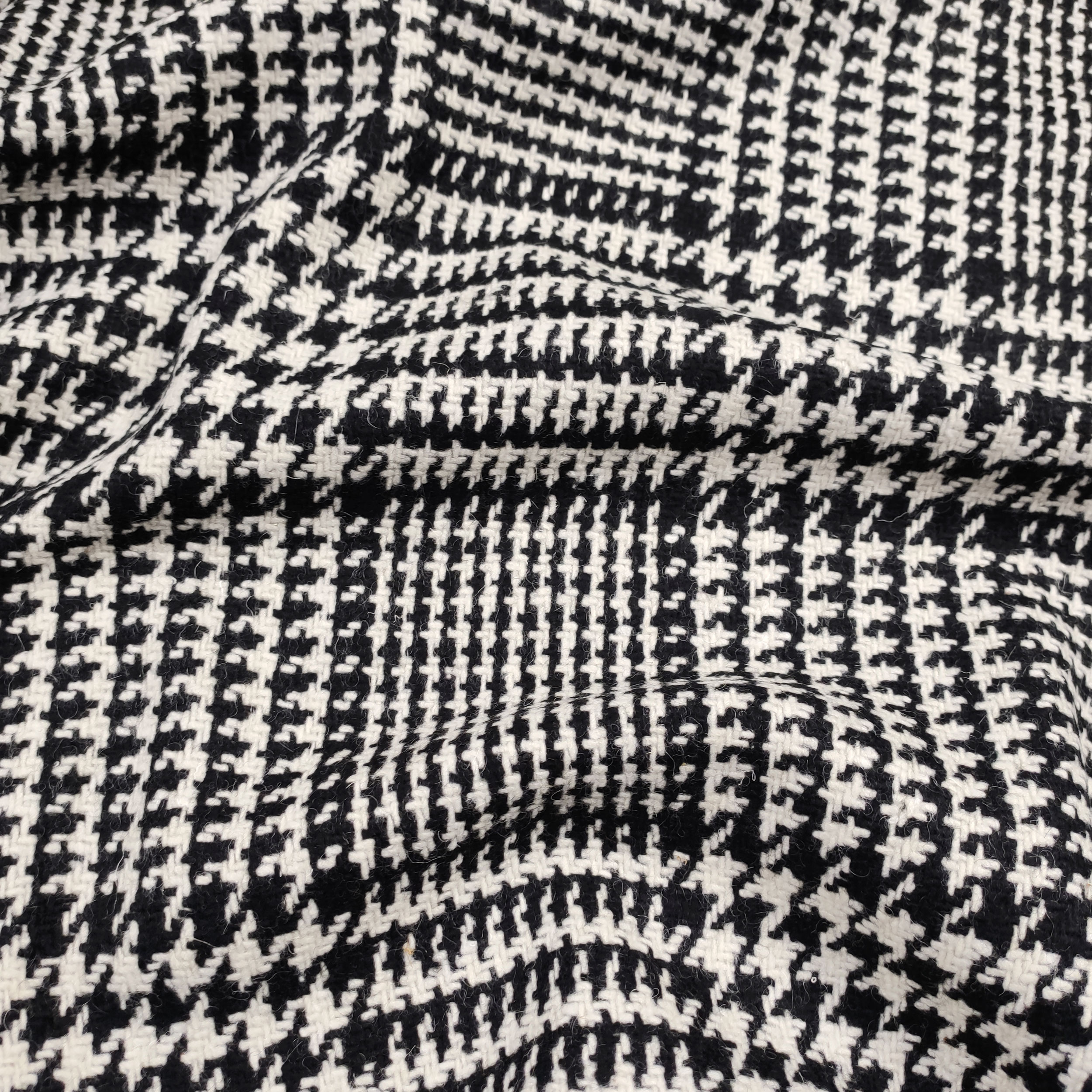 Tartan Misto Cotone Pied de Poule Nero e Bianco