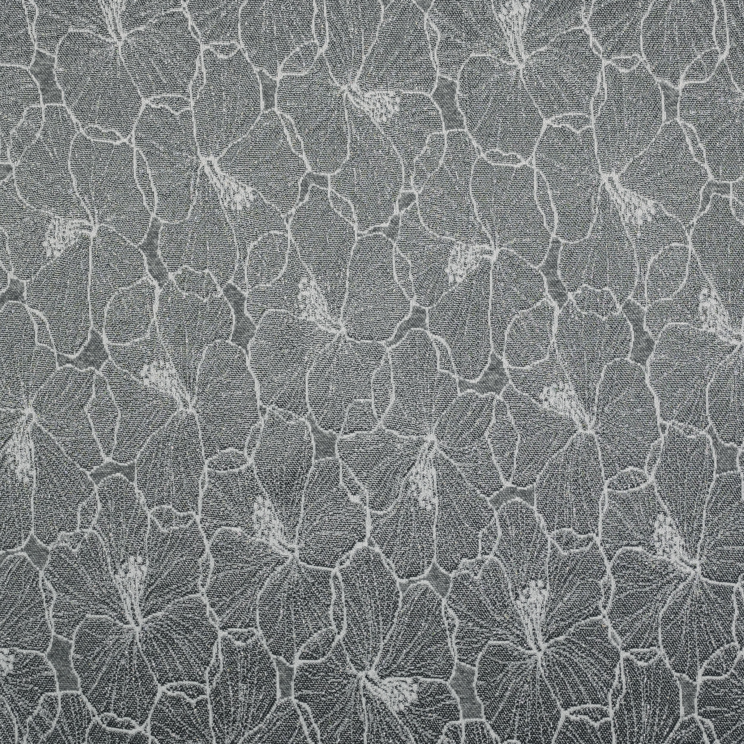 scampolo tessuto misto cotone fiori lurex argento
