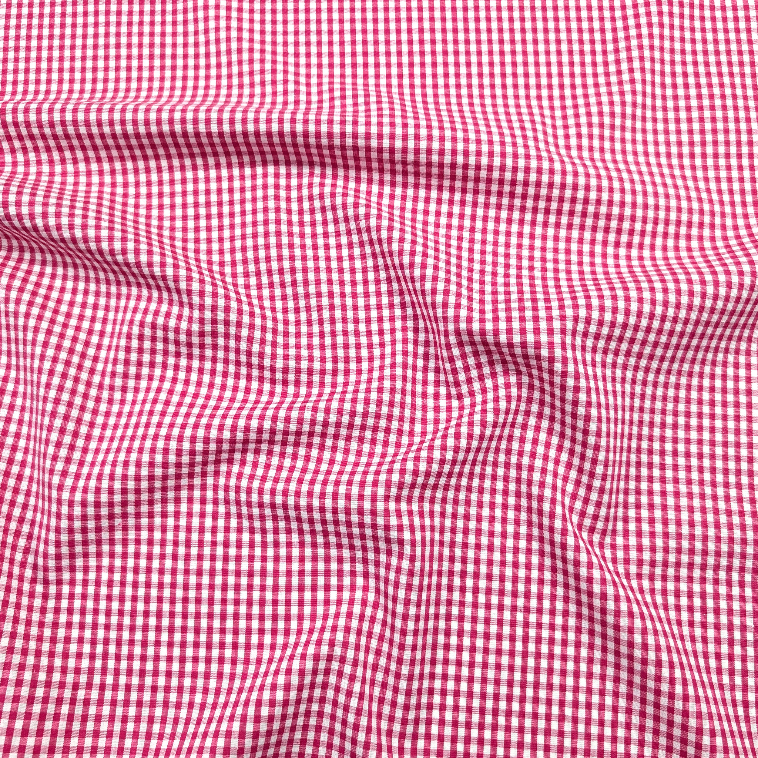 Cotone per Camiceria Quadrettini Fuxia Image