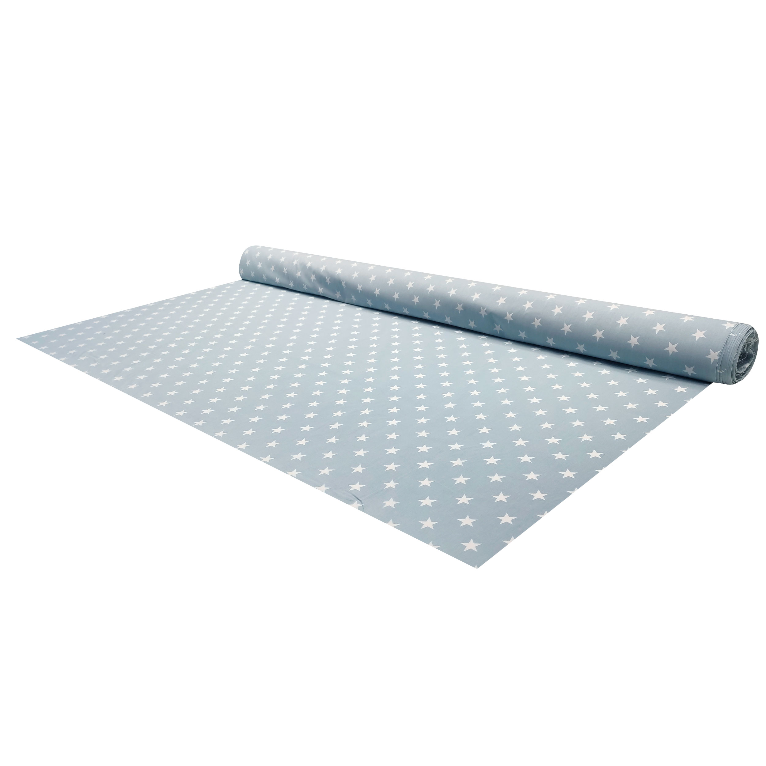 Cotone Stelle Bianche con Sfondo Azzurro