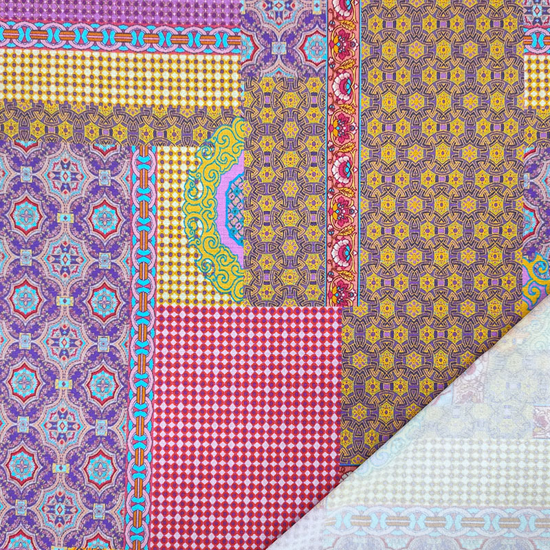 Tessuto Jersey Patchwork Geometrico