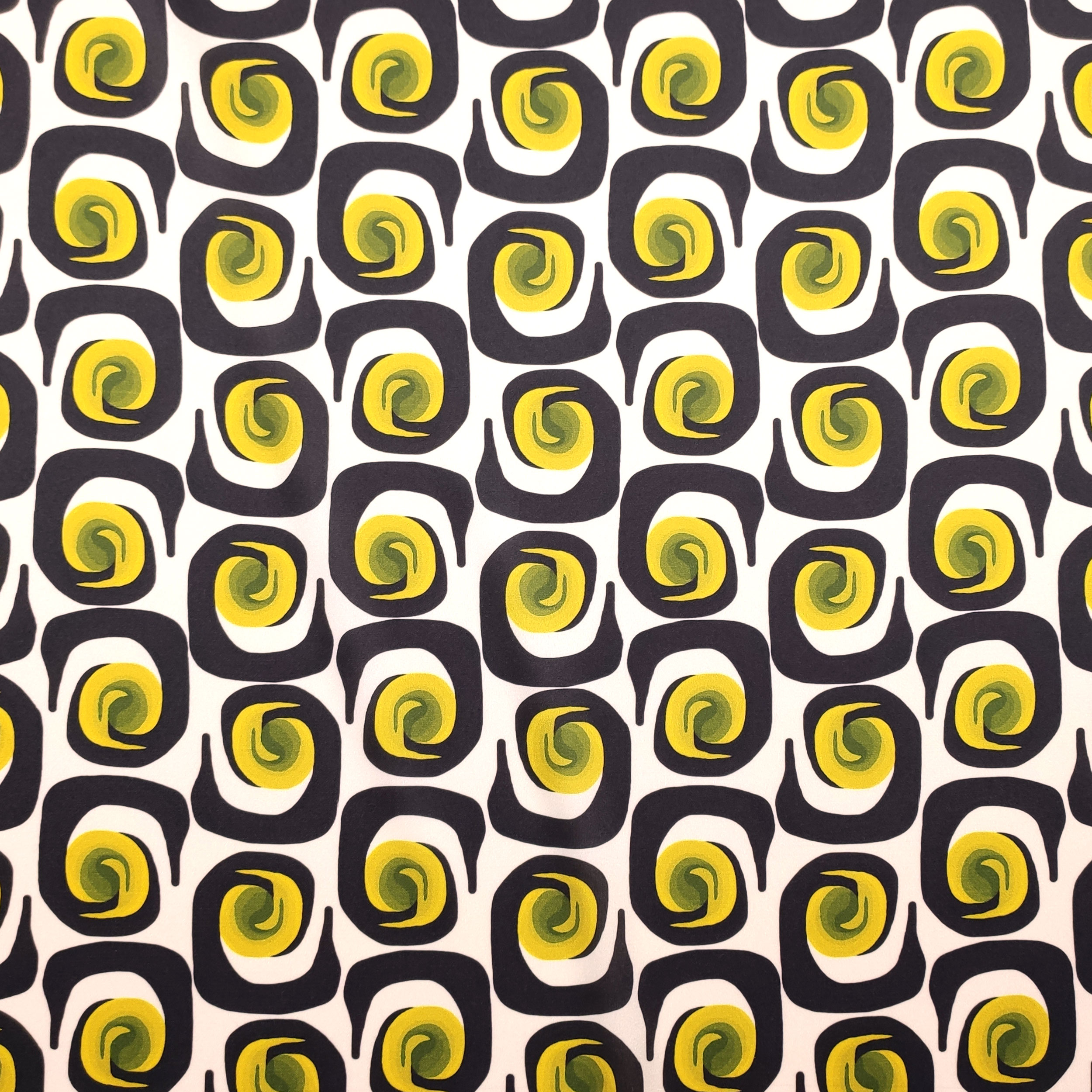 Rasetto Elasticizzato Setato Moda Motivi Astratti Giallo