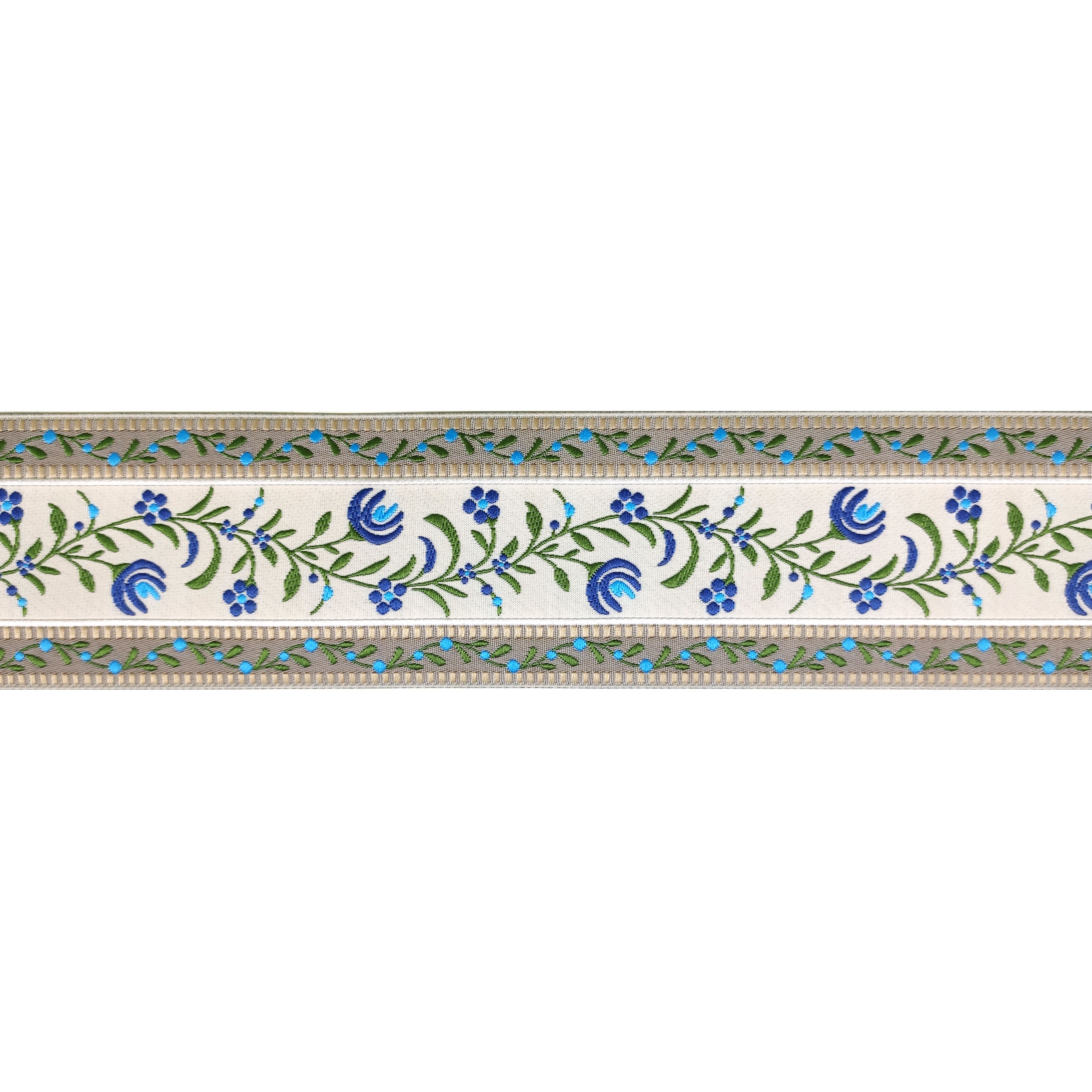 Passamaneria Prym Fantasia Fiori Ricamati Blu
