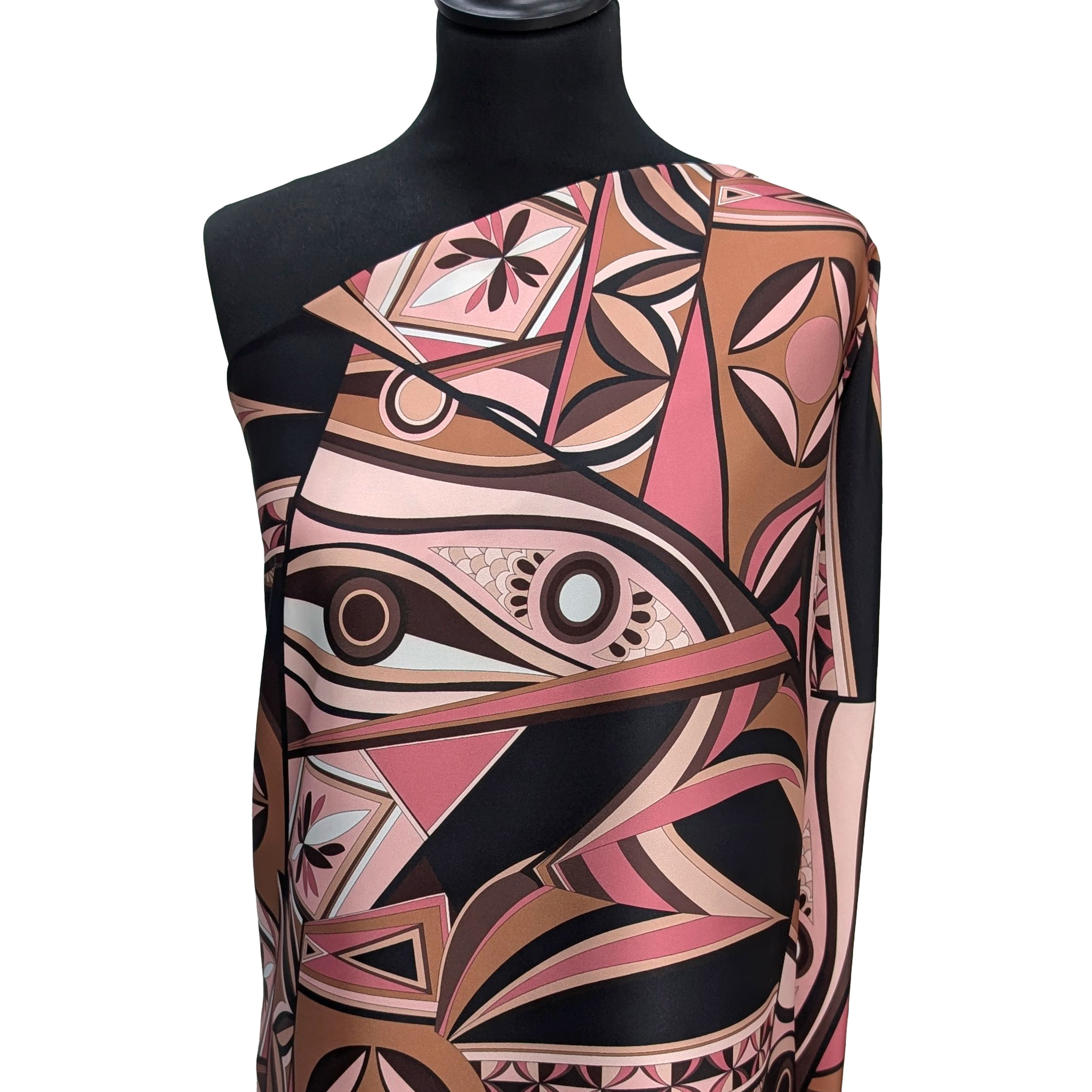 Raso Setato Alta Moda Fantasia Rosa Marrone Image