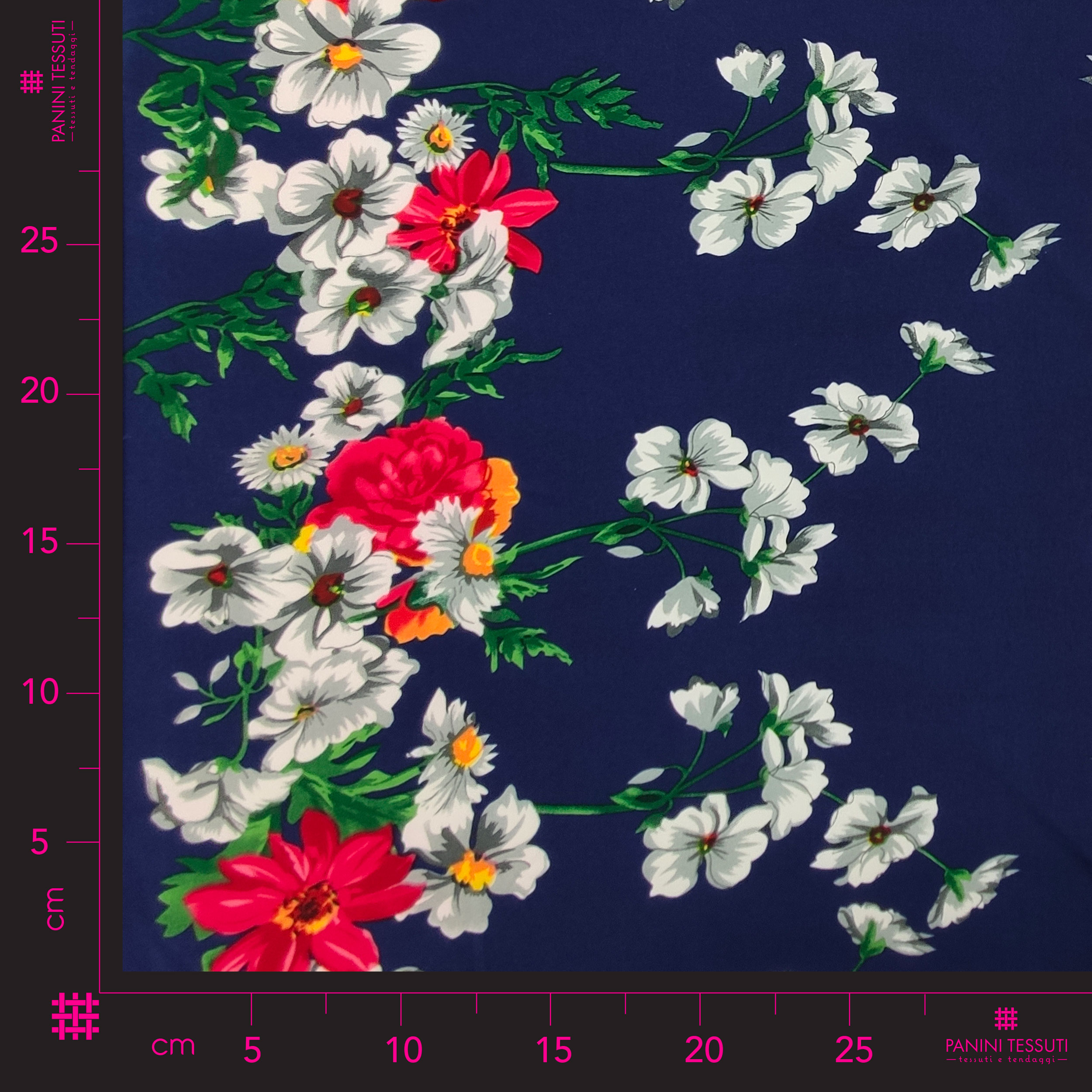 Tessuto Fantasia Fiori e Righe