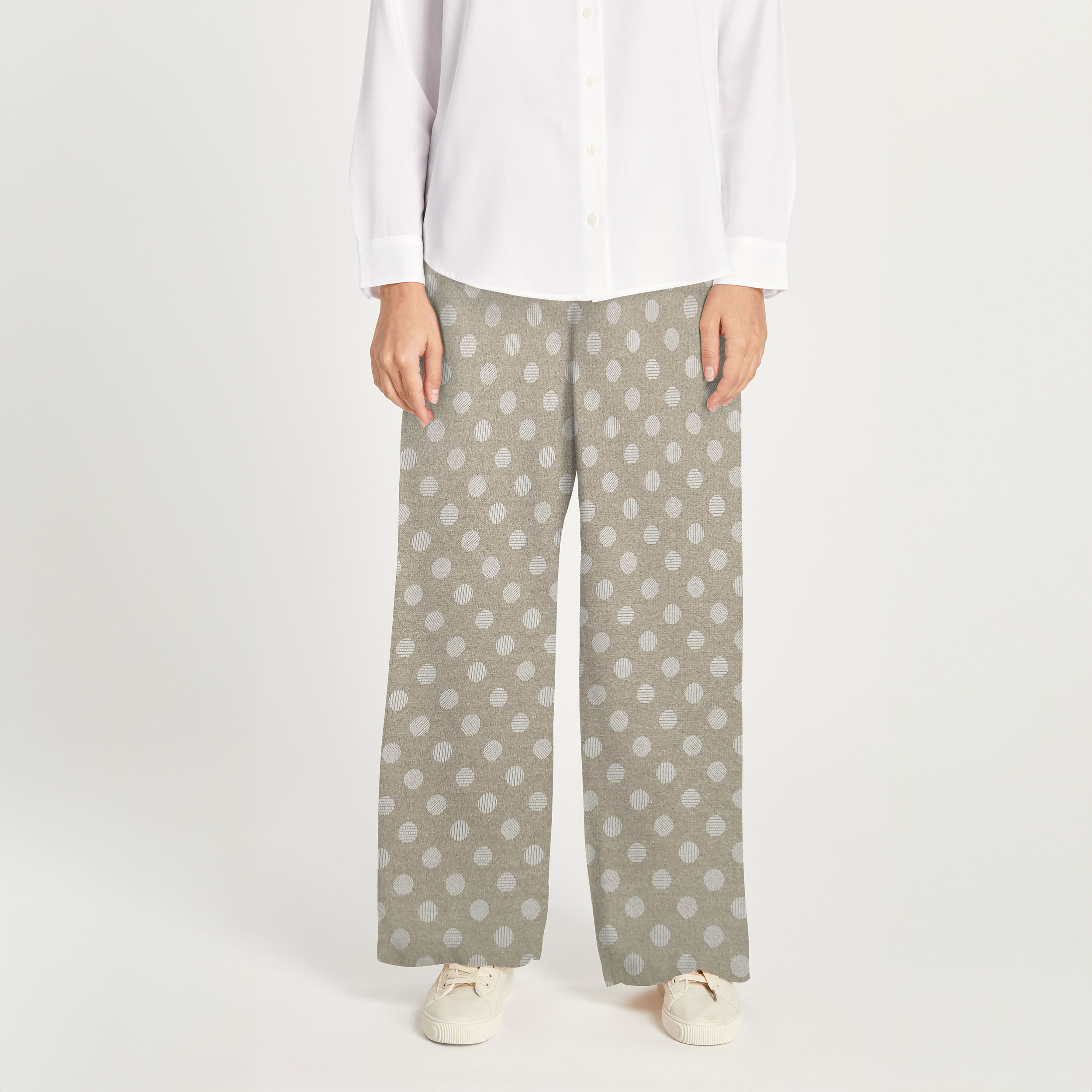 pantaloni pois beige sito