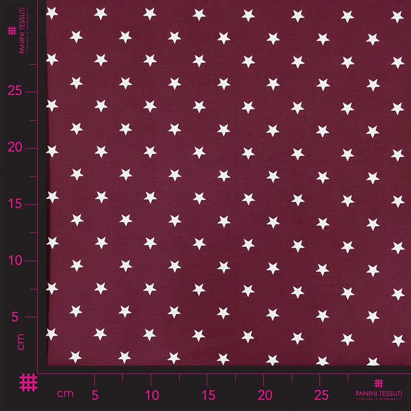 Tessuto Jersey Stelline Bordeaux