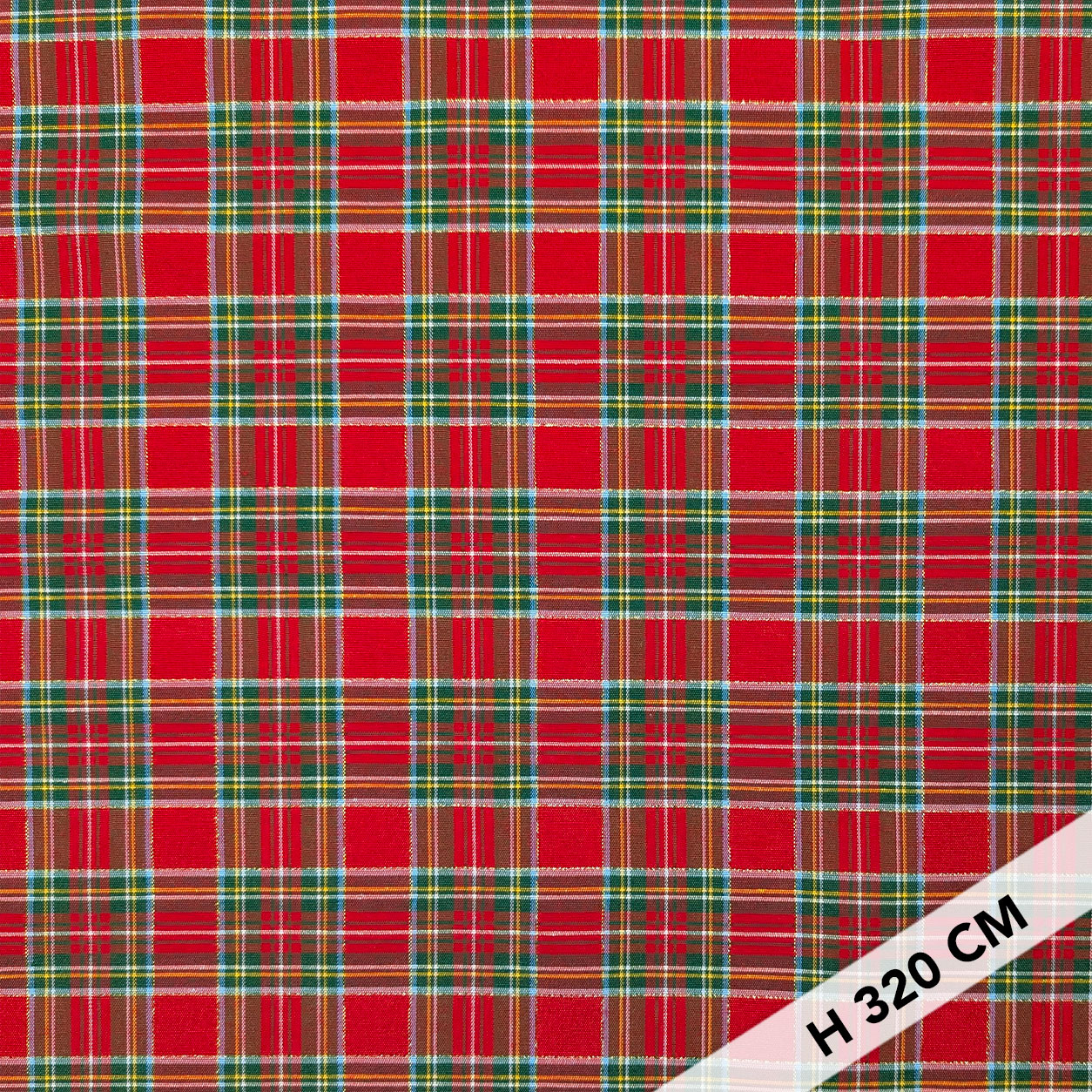 Tessuto Arredo Tartan Medio Lurex Rosso Image