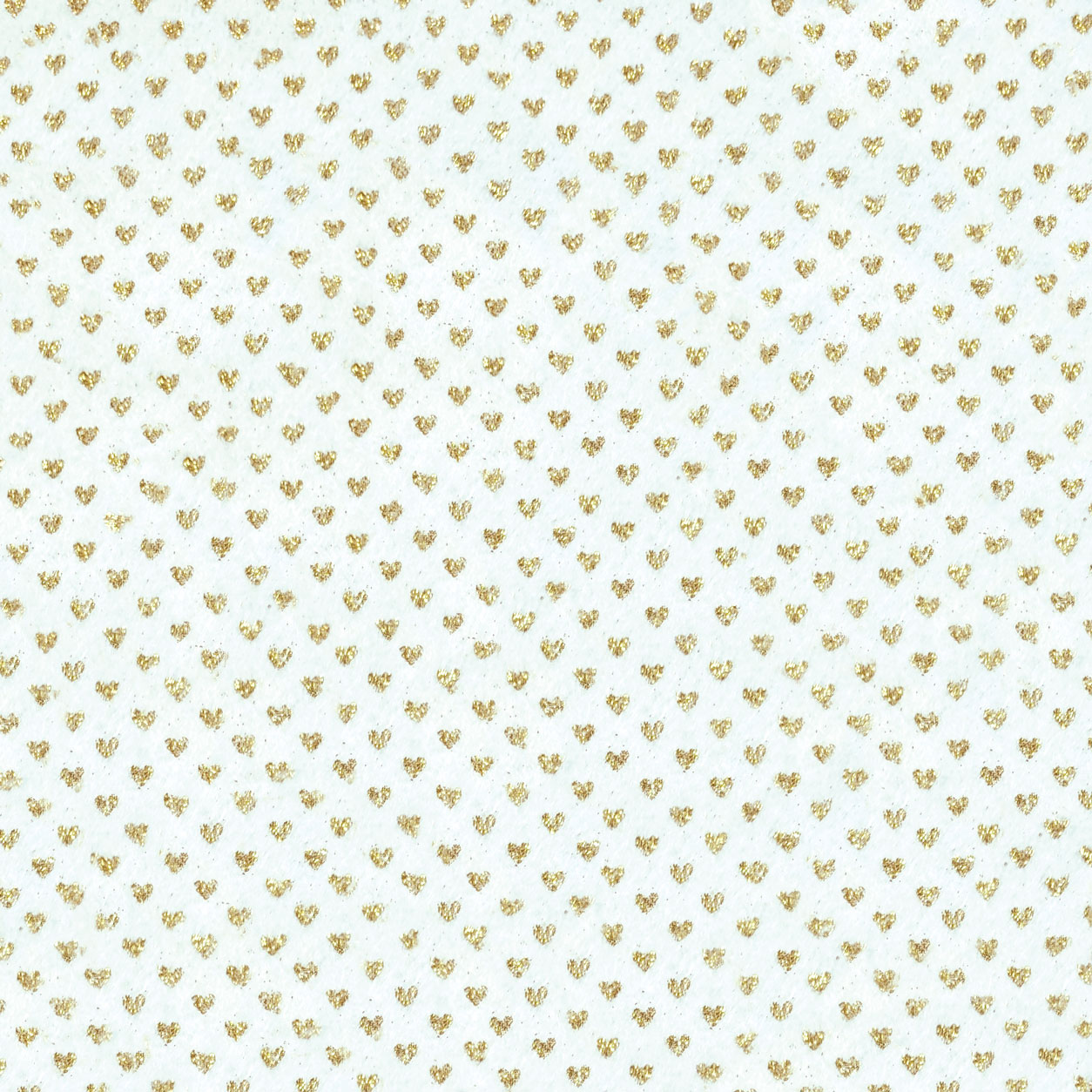 Pannolenci Glitterato Cuori Oro Sfondo Panna