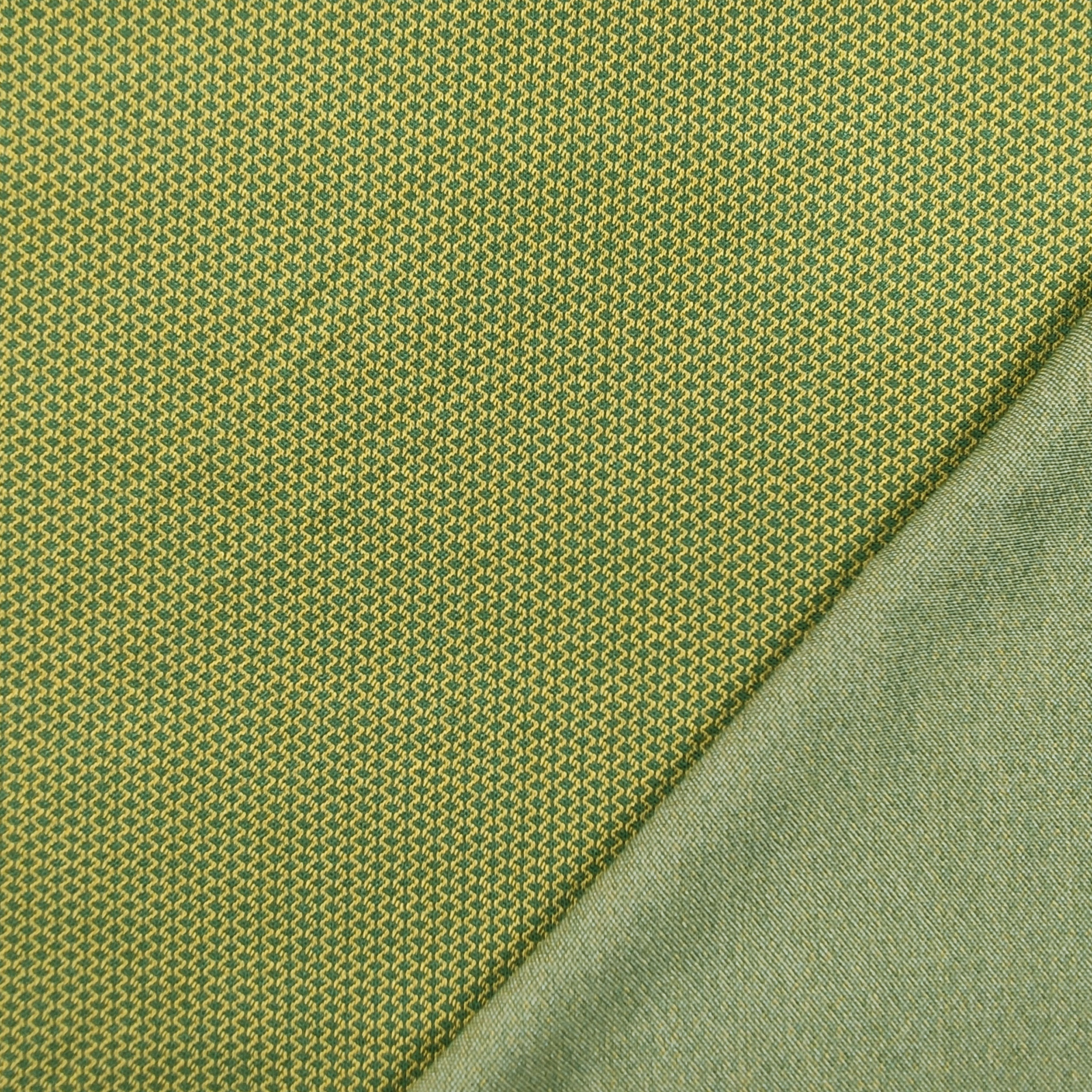 Punto Milano Verde Puro Cotone Rombi