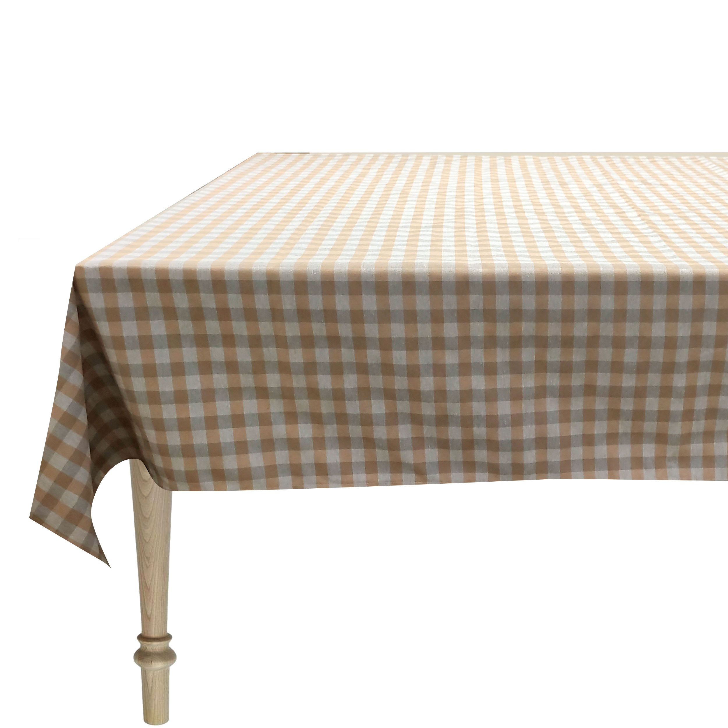 Tovaglia Confezionata Quadretti Arancio e Grigi 140x180 cm Image