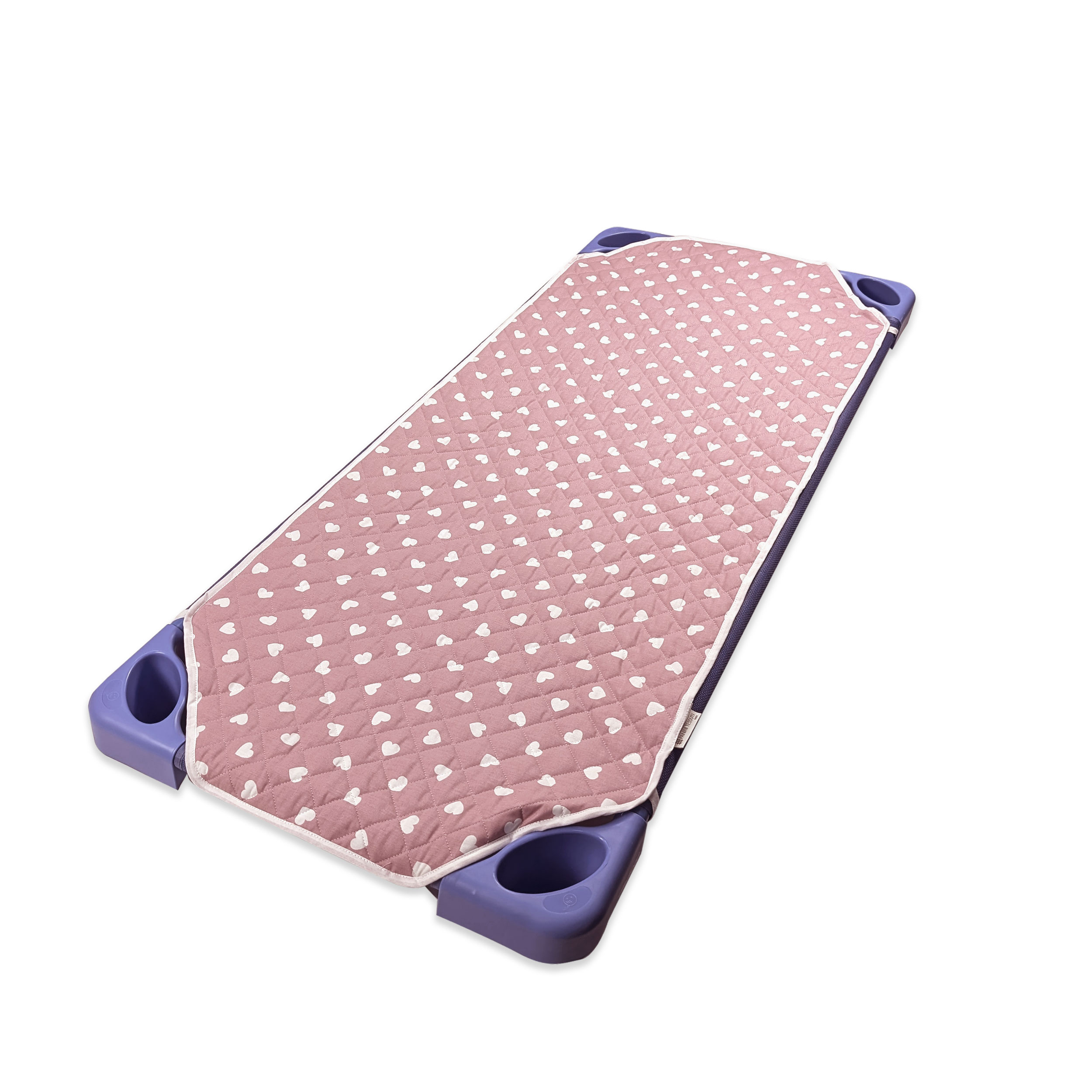 Copri Brandina Cuori Bianchi con Sfondo Rosa Antico Image