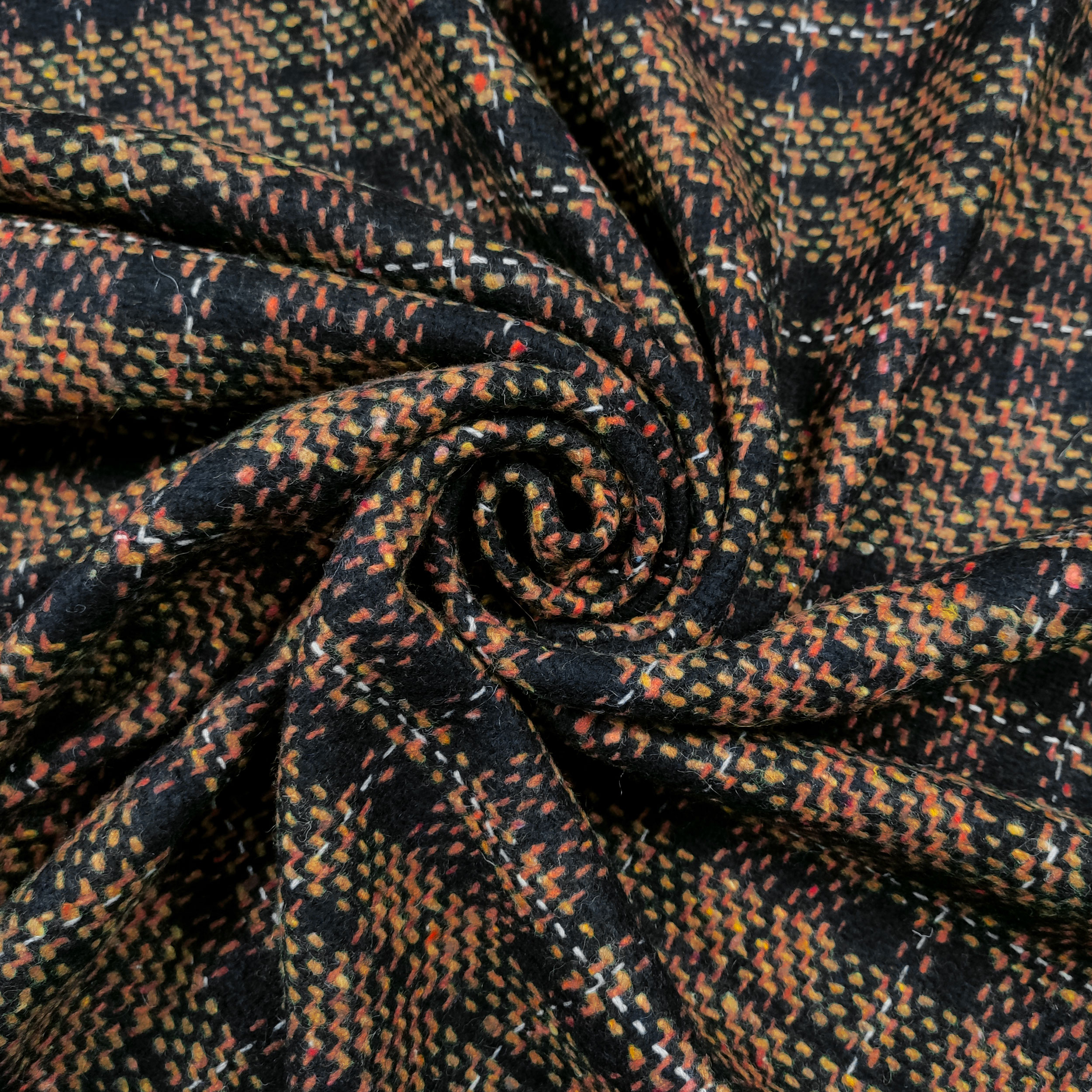 Tessuto Cappotto Intreccio Arancio