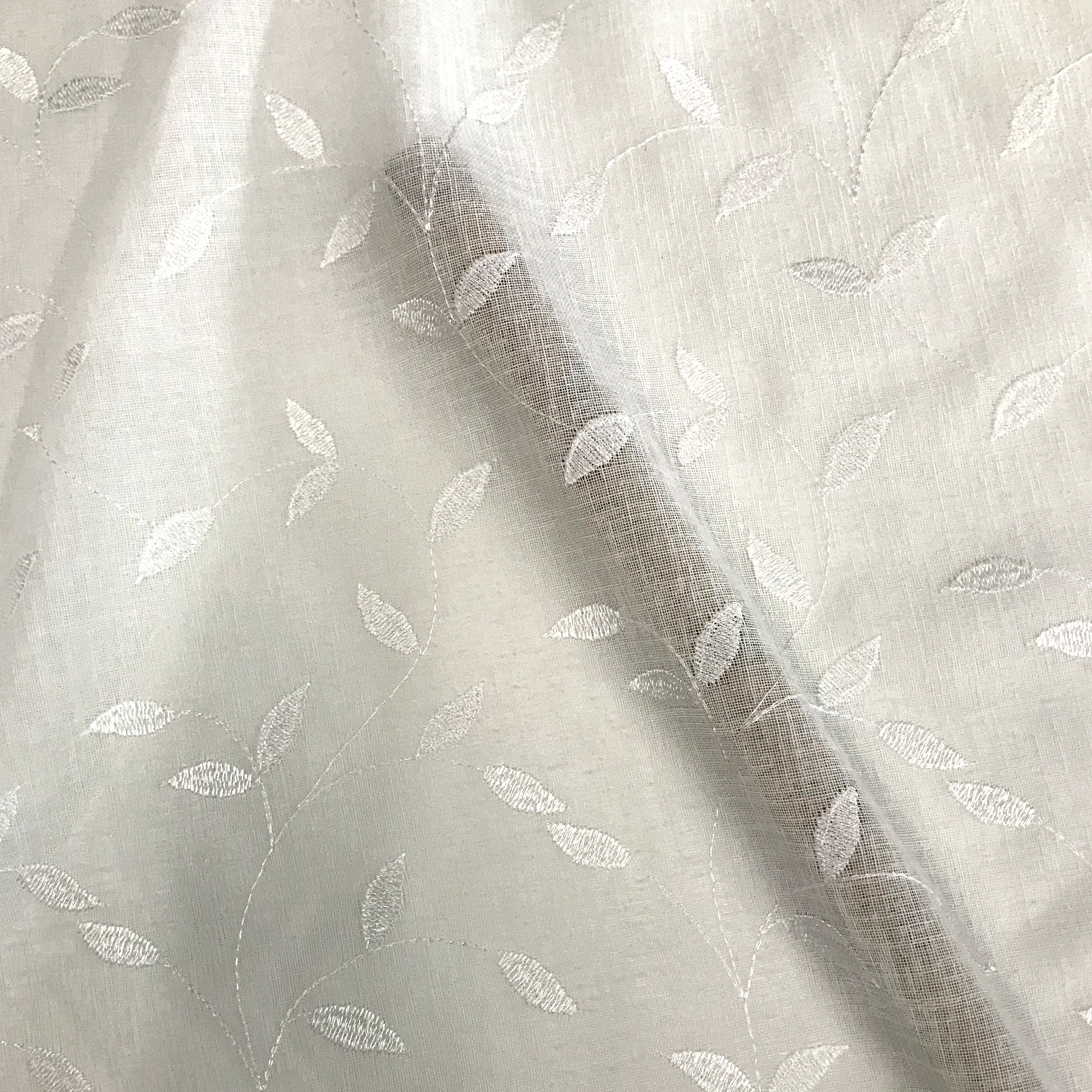 Tenda Foglie Eleganti Bianco trasparenza