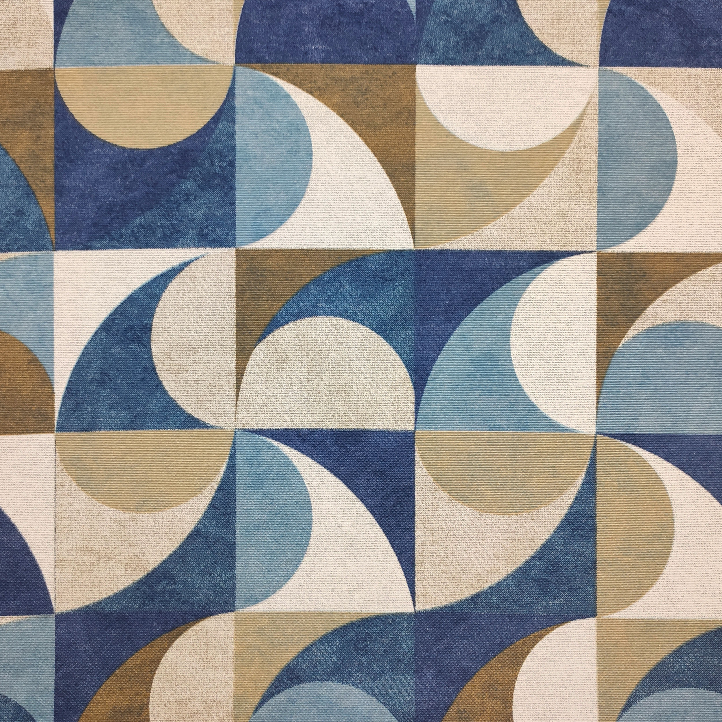Passatoia da Cucina Geometrica Azzurra e Beige