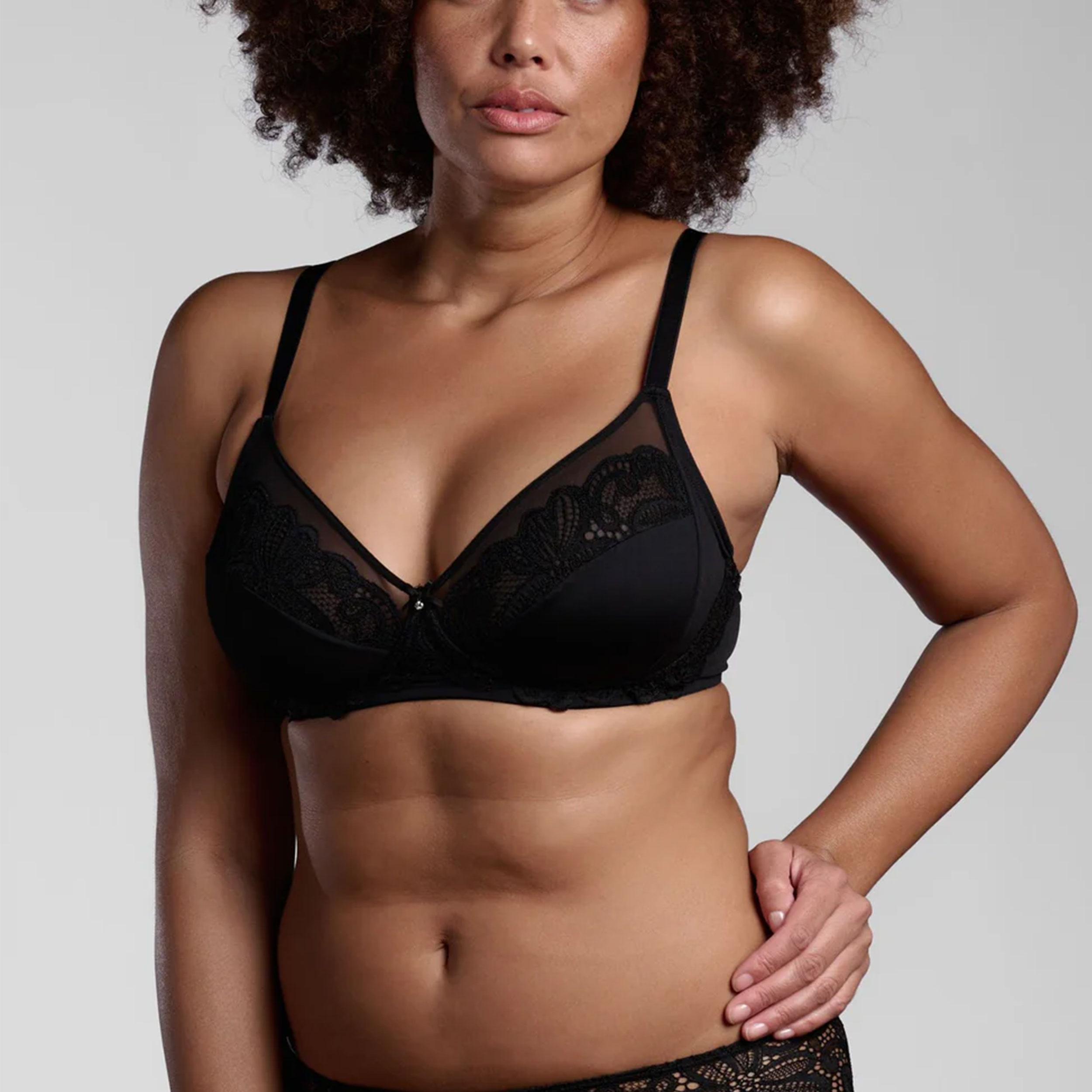 Reggiseno Lepel Senza Ferretto Pizzo Allure Nero Image