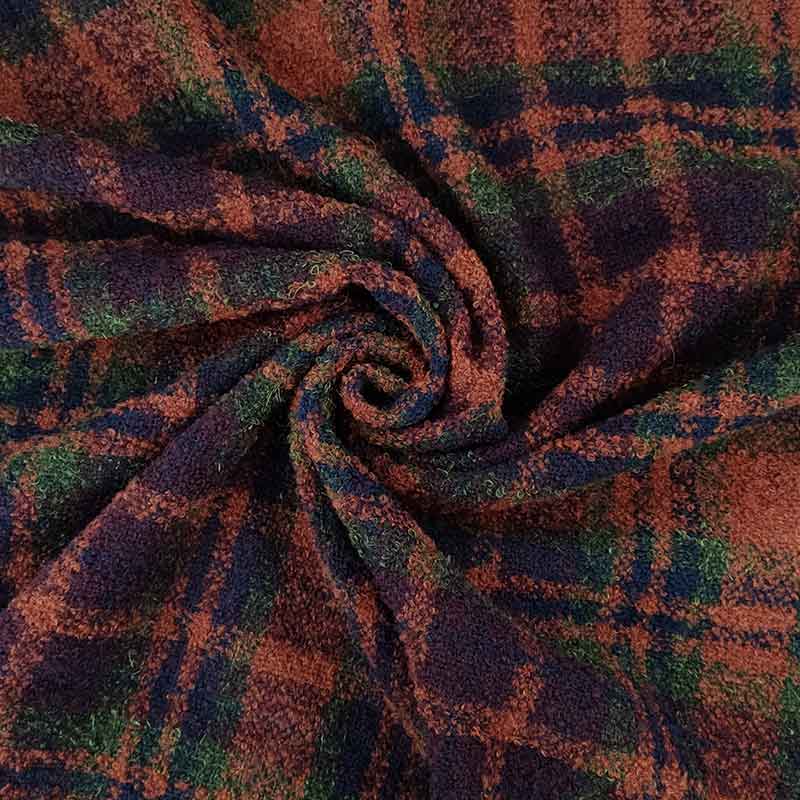 Tessuto per Cappotti Tartan Marrone