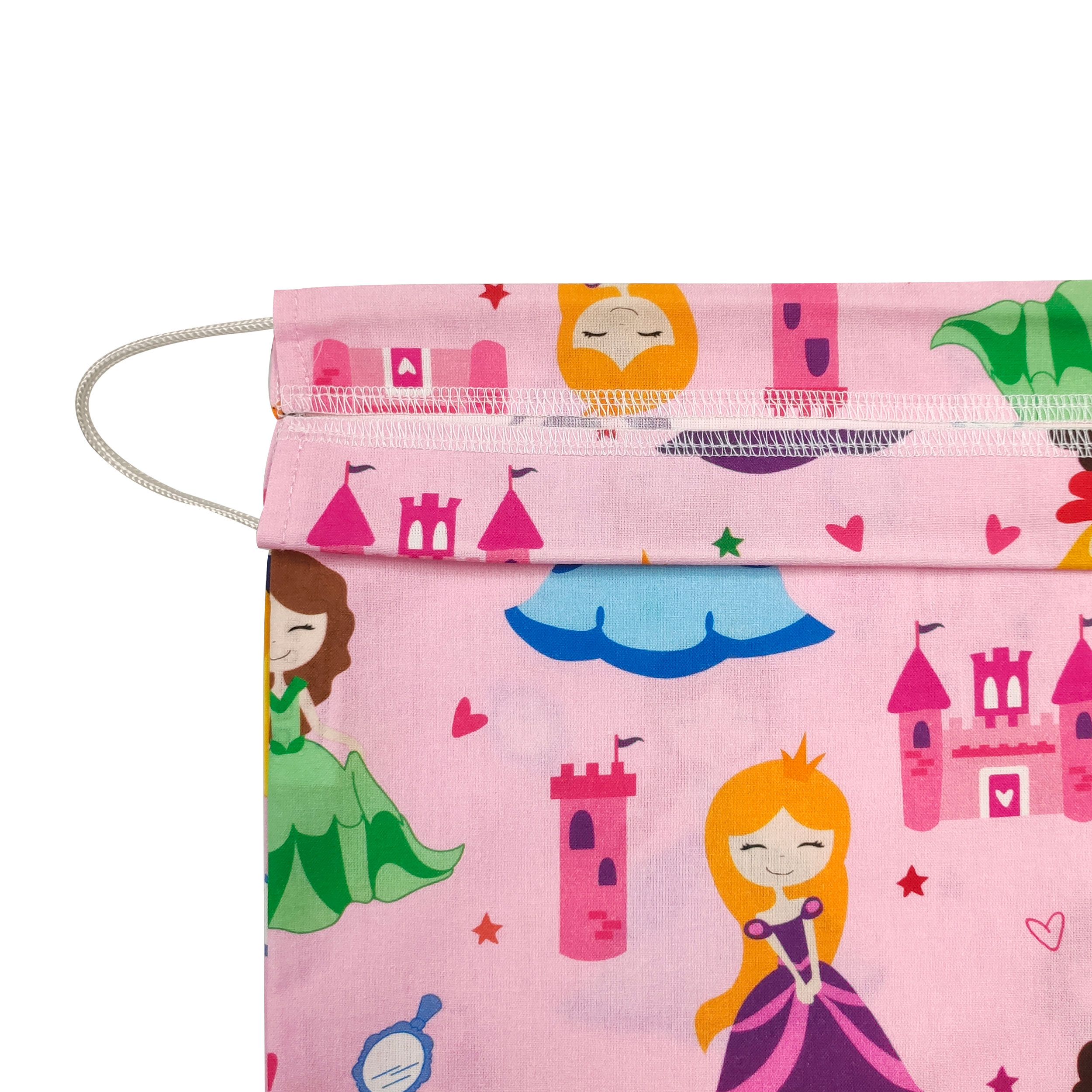Sacchetto per il Cambio Asilo Principesse Sfondo Rosa