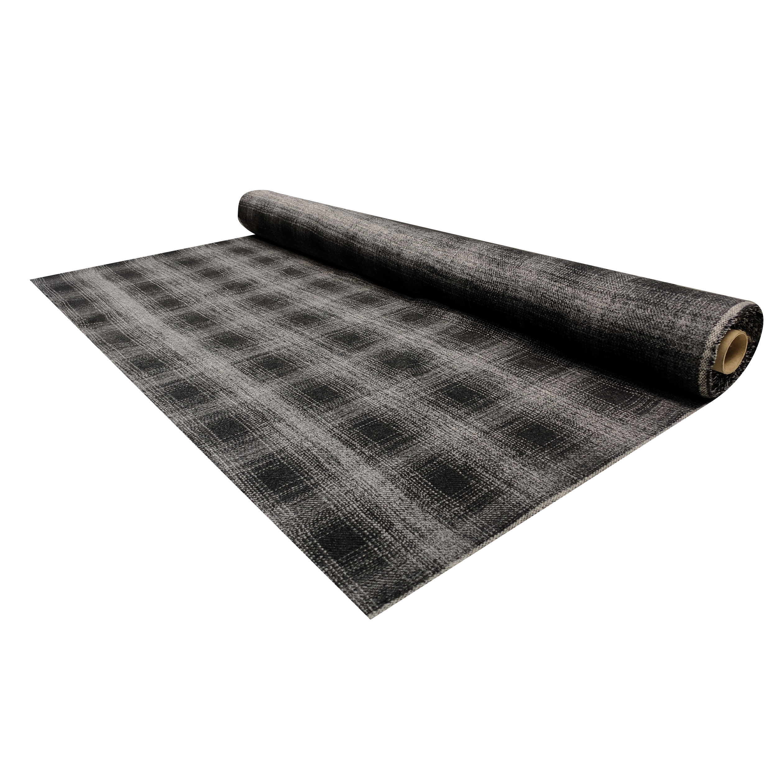  Cappotto Quadri Effetto Sfumato Grigio e Nero