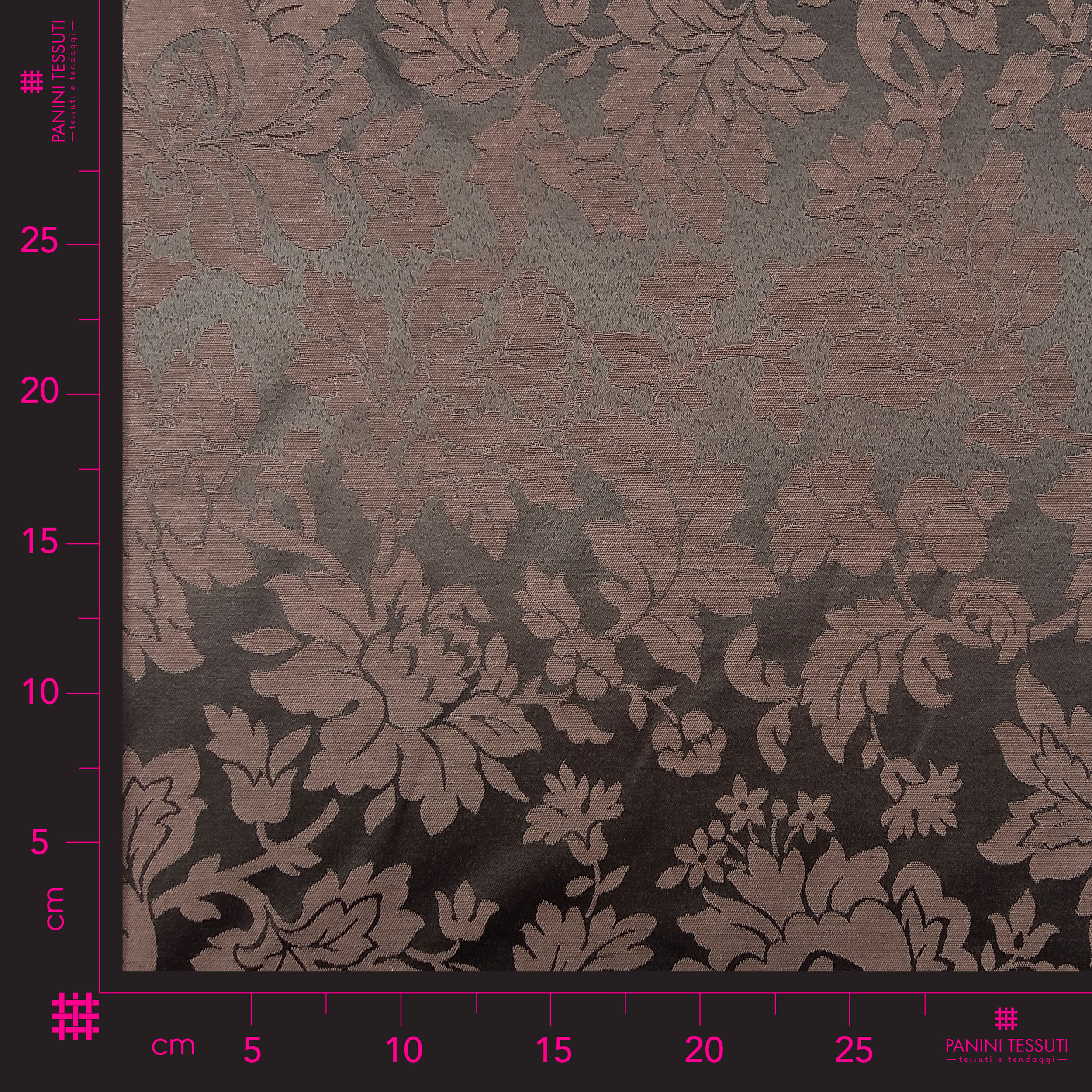 Tessuto Arredo Damascato in Tinta Unita Marrone - Main Image