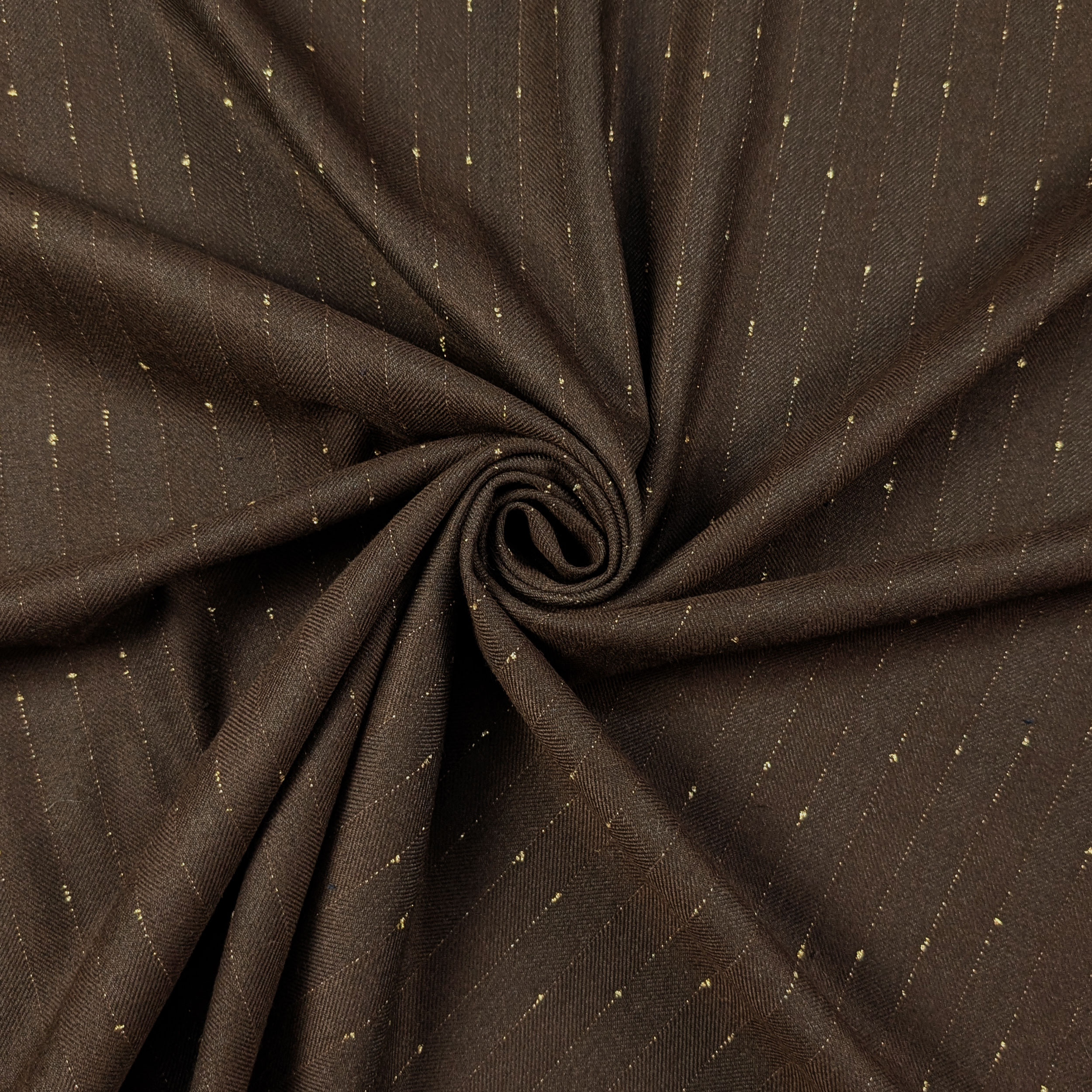 Tessuto Gessato Lurex Marrone Image