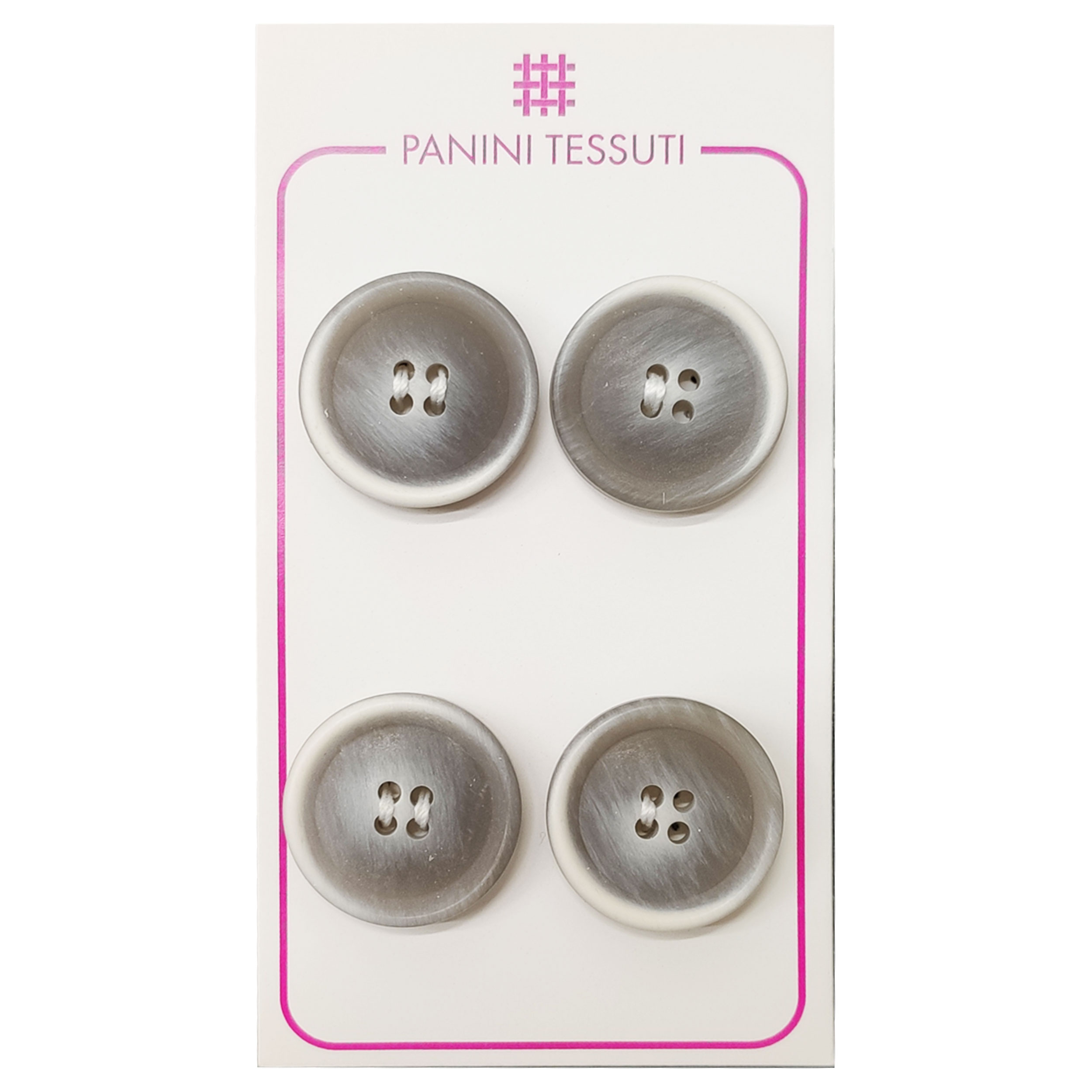 Bottoni Opachi Melange Color Grigio 4 Pezzi - Lin 32