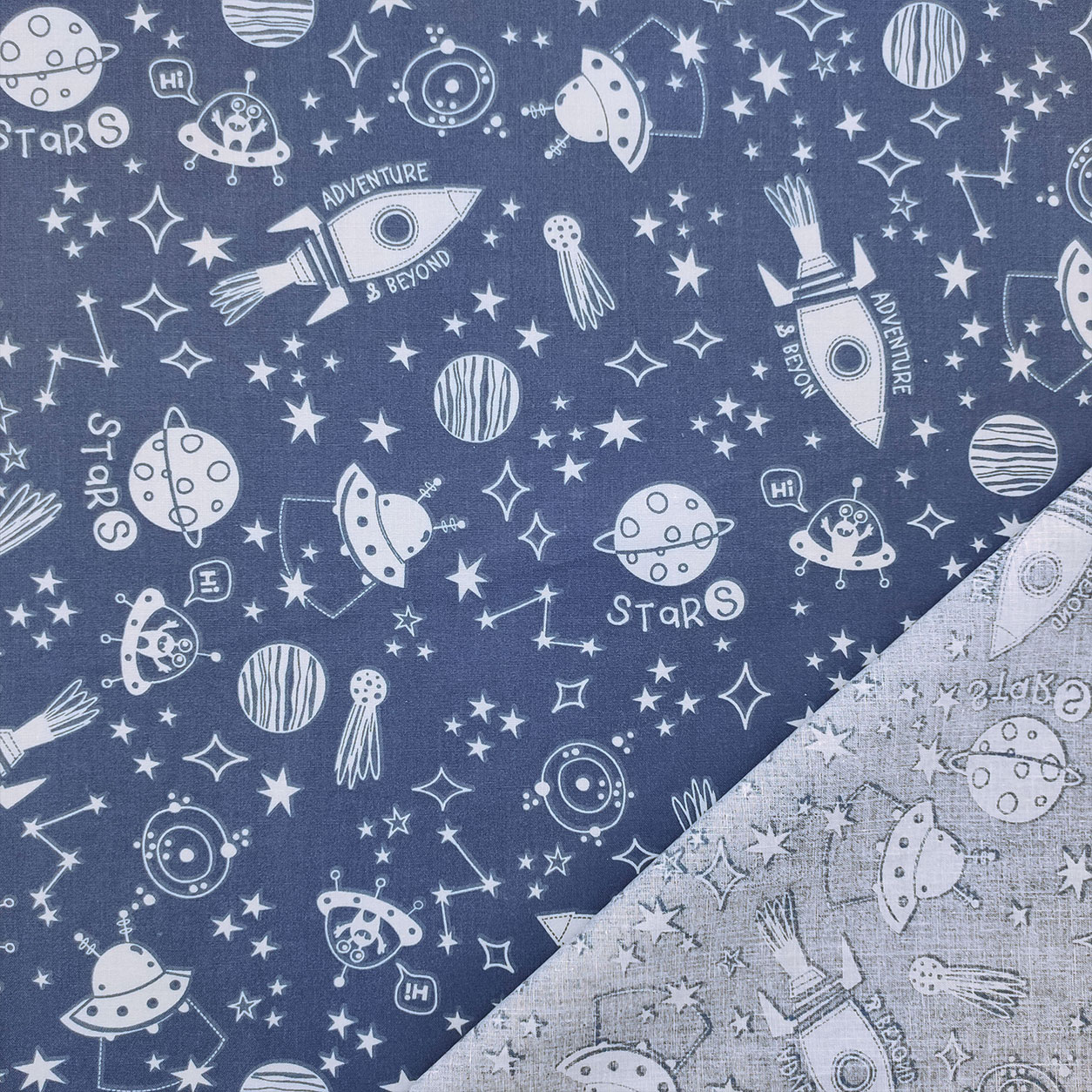 Tessuto di Cotone Alieni nello Spazio