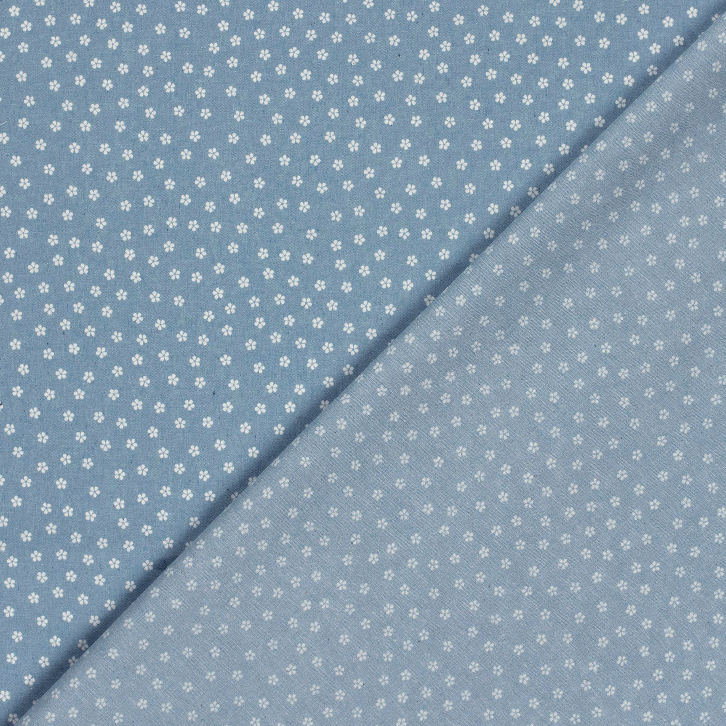 Denim di Cotone Fiorellini
