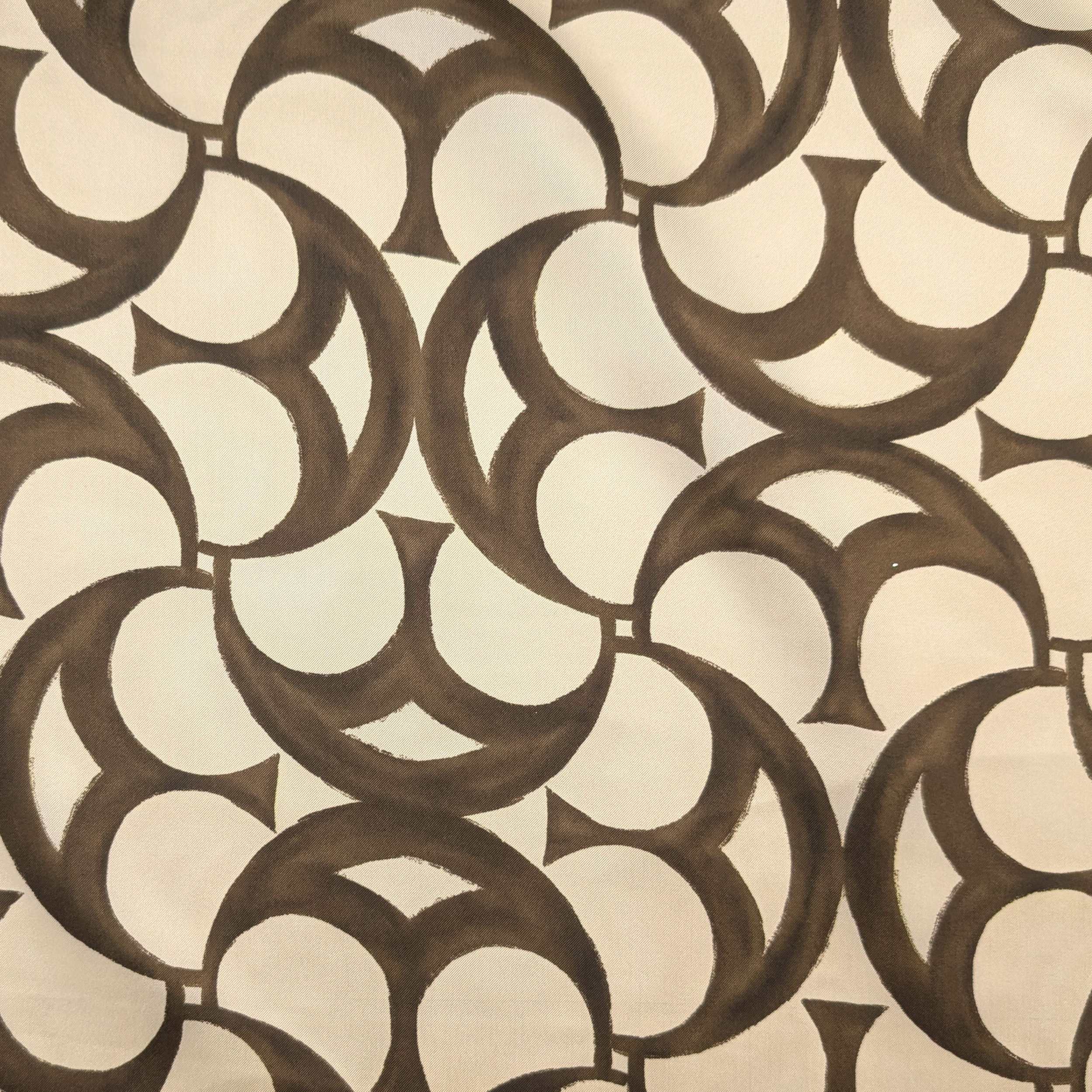 Twill Seta Geometrie Marroni Alta Moda Image