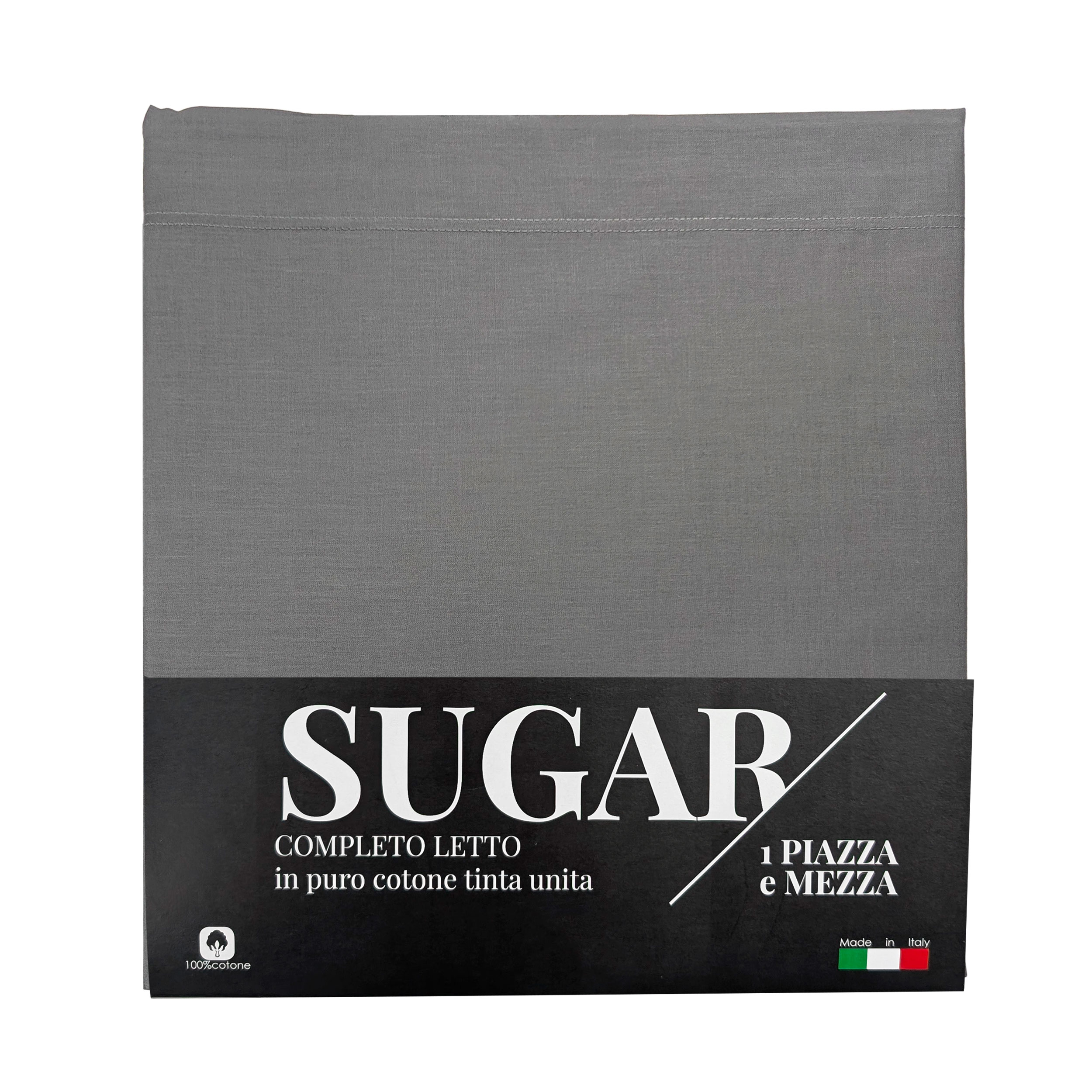 Completo Lenzuola Grigio Scuro Letto 1 Piazza e Mezza Image