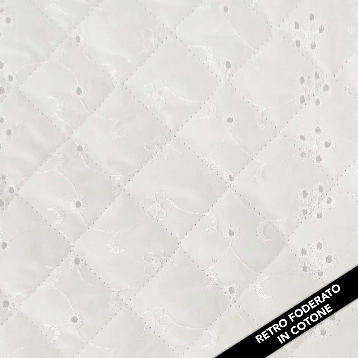 Tessuto Trapuntato Sangallo Smerlato Bianco