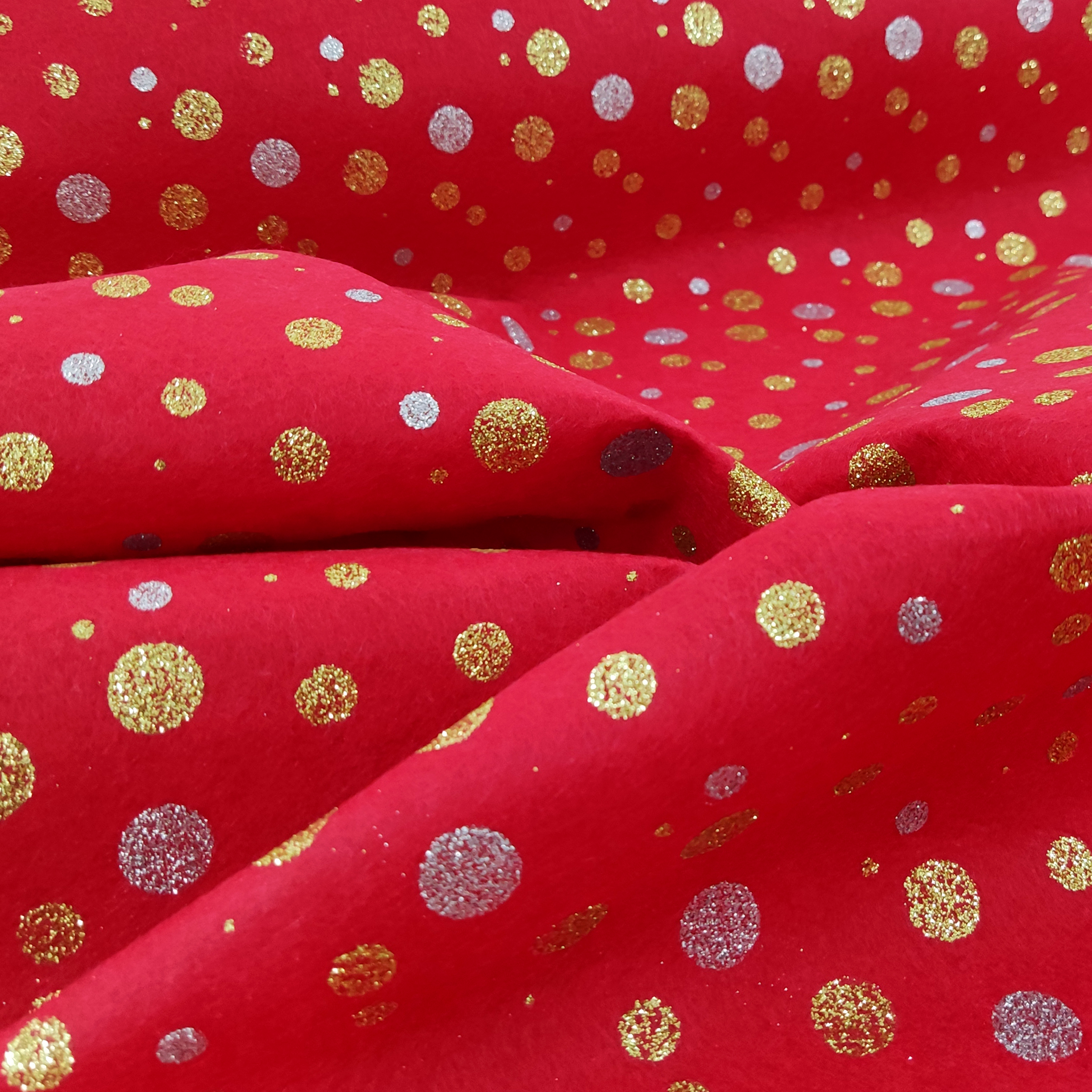 Pannolenci Pois Glitter Sfondo Rosso