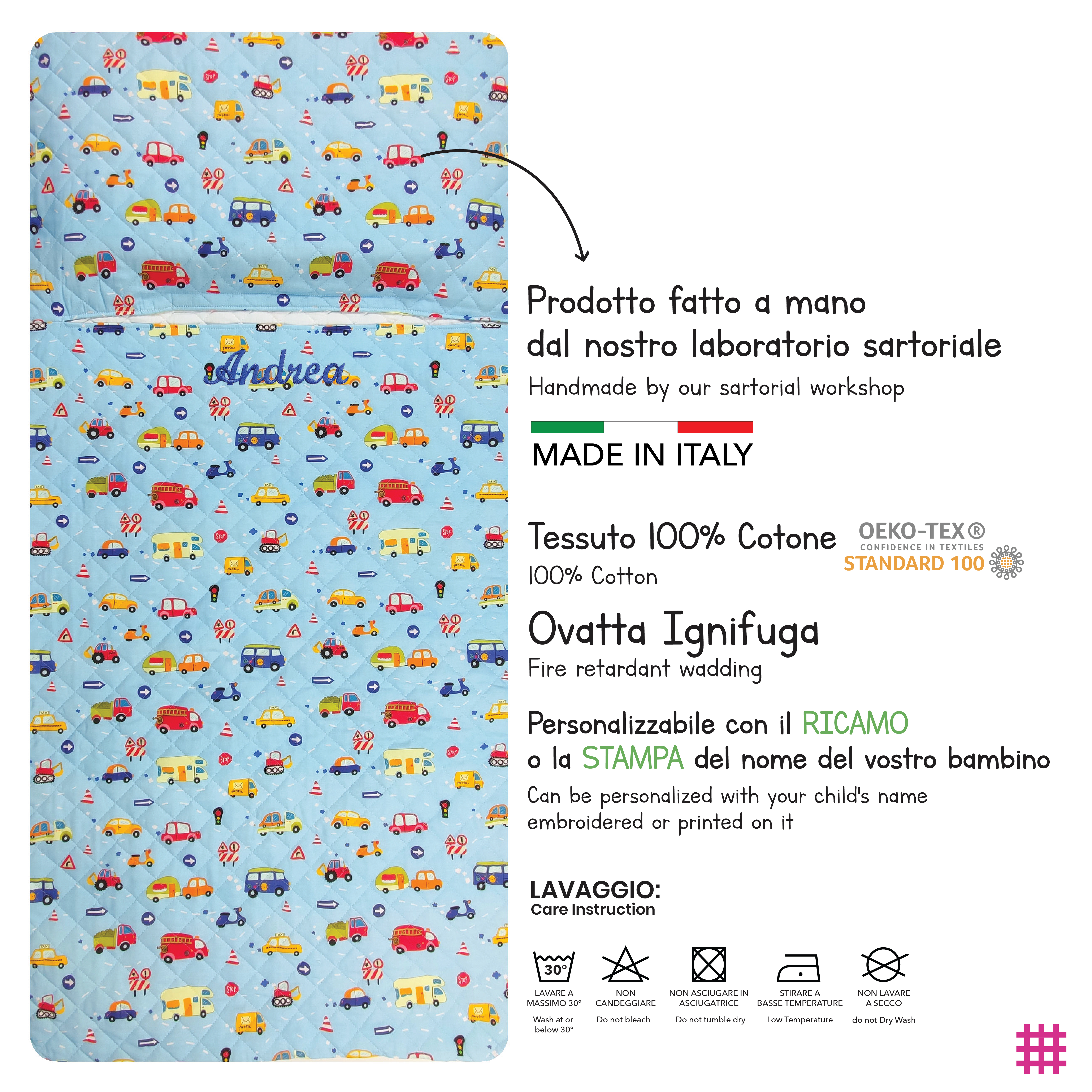 Sacco Nanna Macchinine Sfondo Azzurro Image