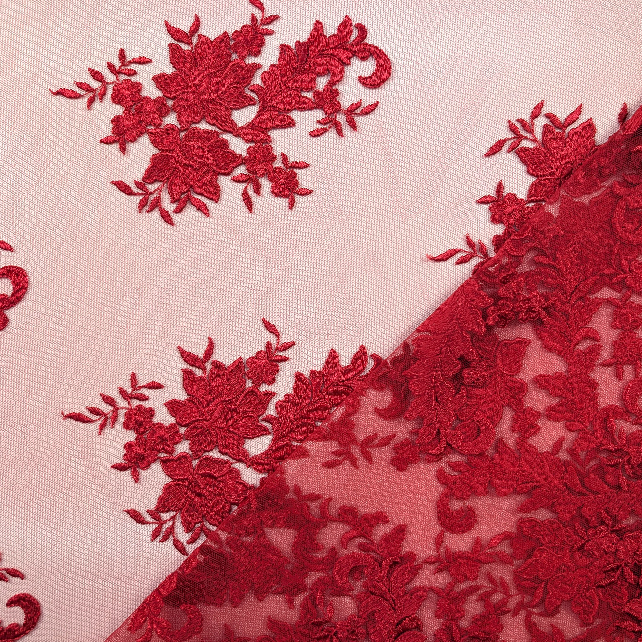 Pizzo Alta Moda Doppio Bordo Rosso Image