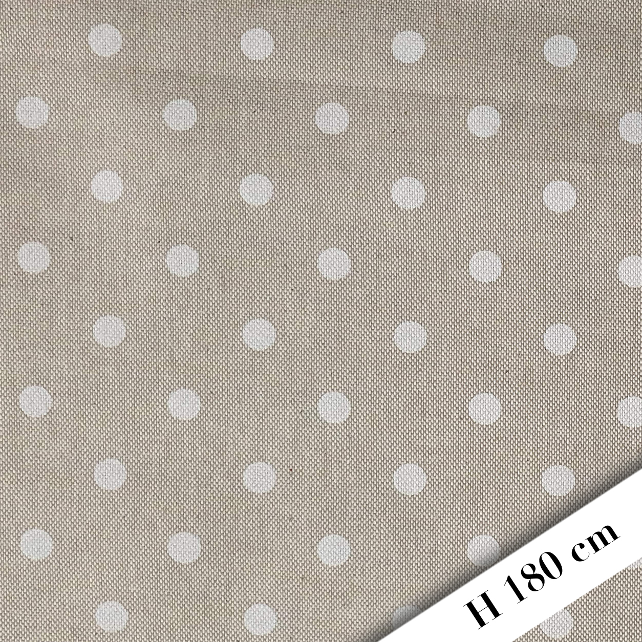 Tela Cerata Puro Cotone Resinato Antimacchia Beige Pois 180 cm