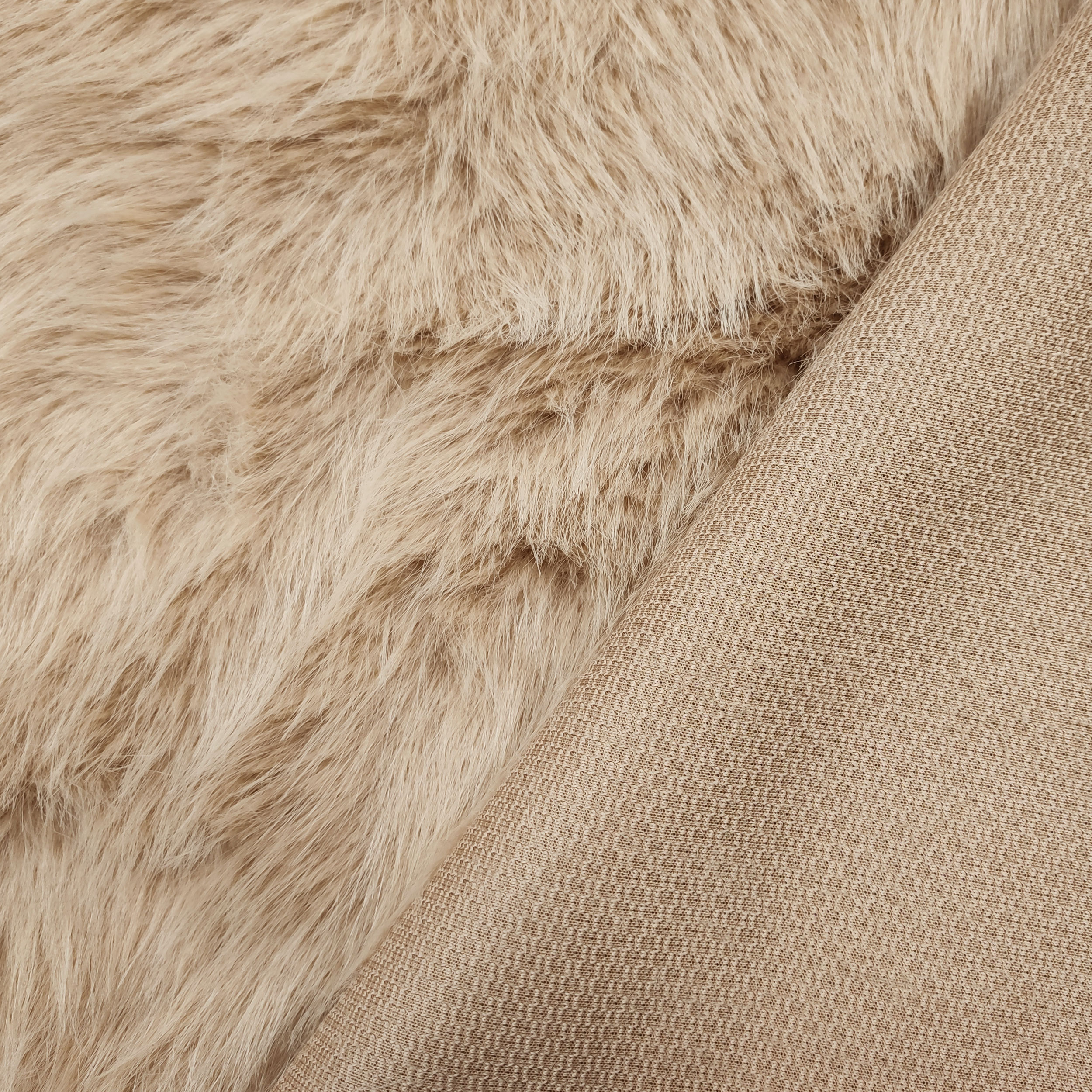 Ritaglio Pelliccia Sintetica Lama Beige 80x150 cm