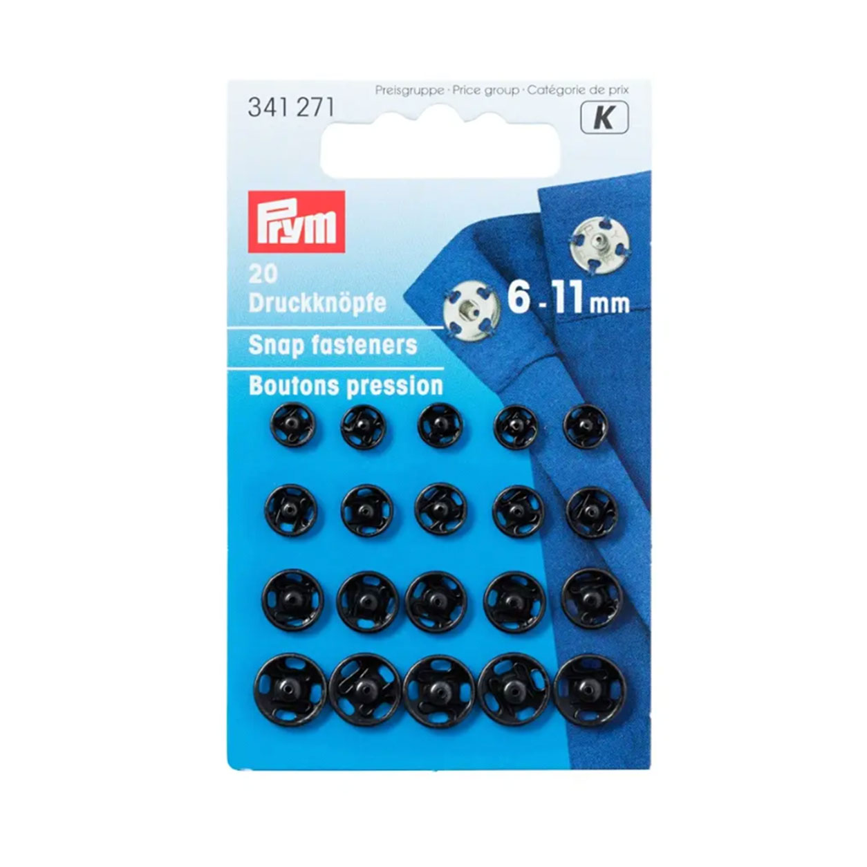 Bottoni Prym Automatici 6-11 mm Nero
