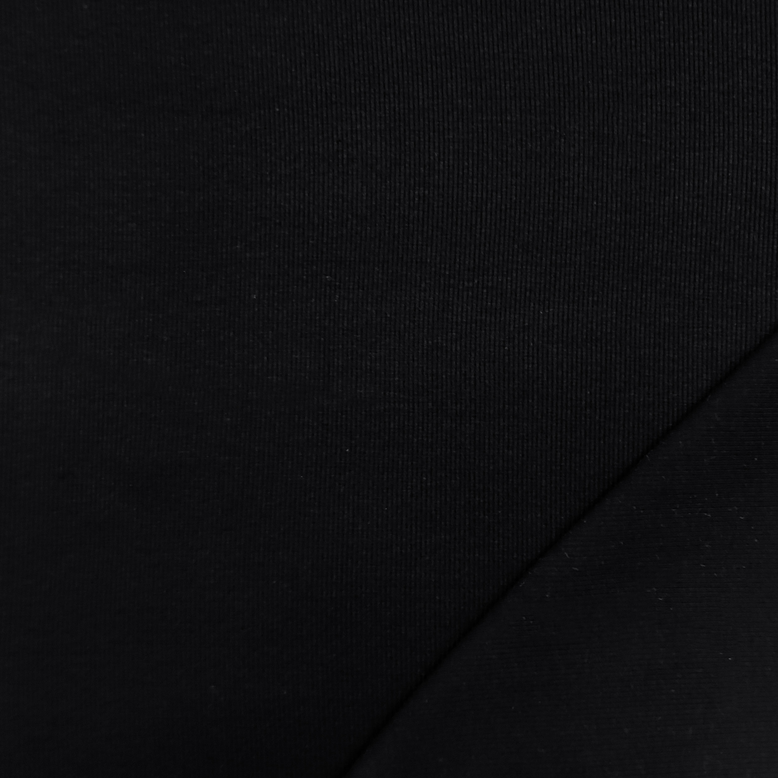 Ritaglio Costina Tubolare Elastica Tinta Unita Nera 100x60 cm Image
