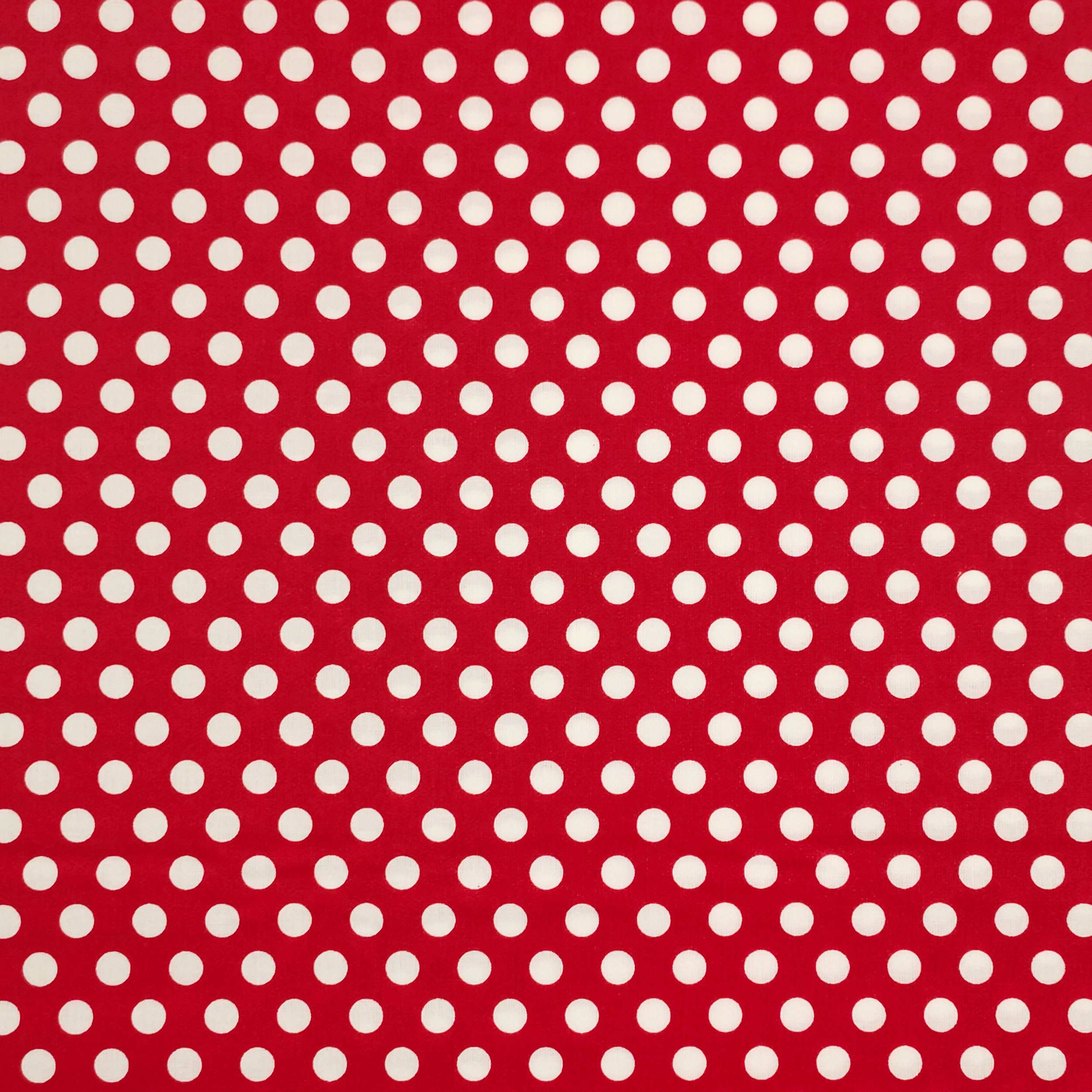 Tessuto Cotone Rosso a Pois Grandi Image