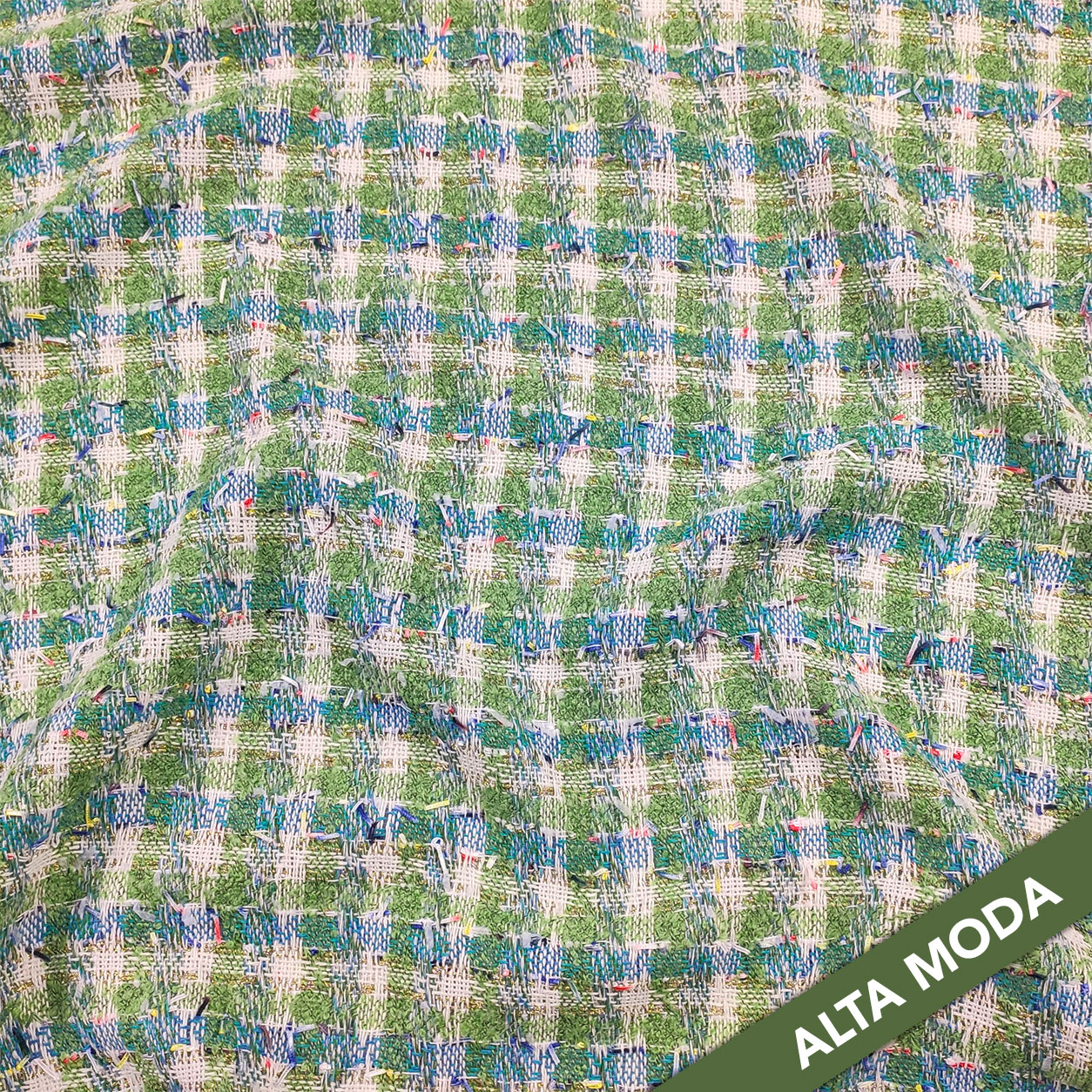 Tessuto Jacquard Moda Verde Azzurro Image