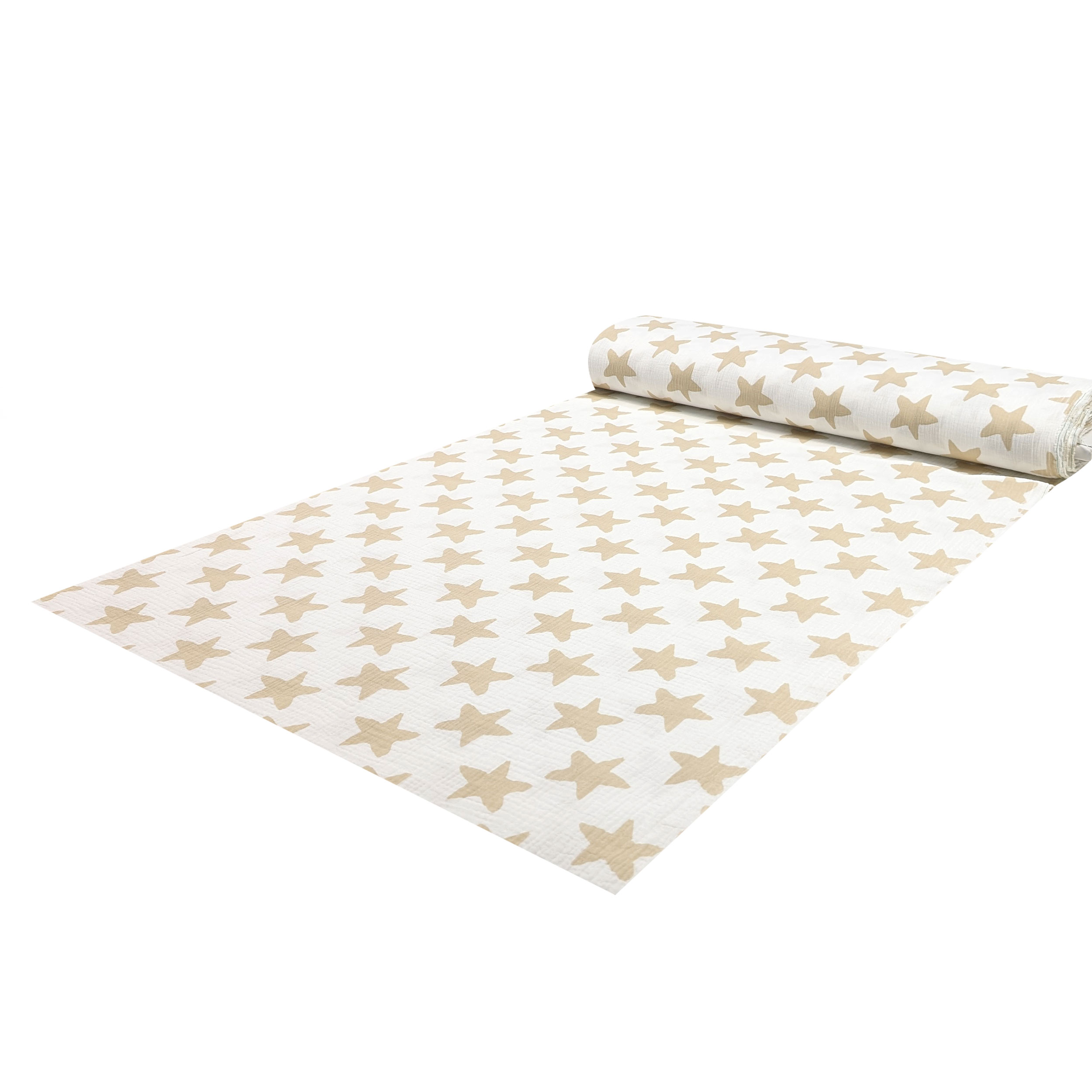 Mussola Cotone Stelline Beige Image