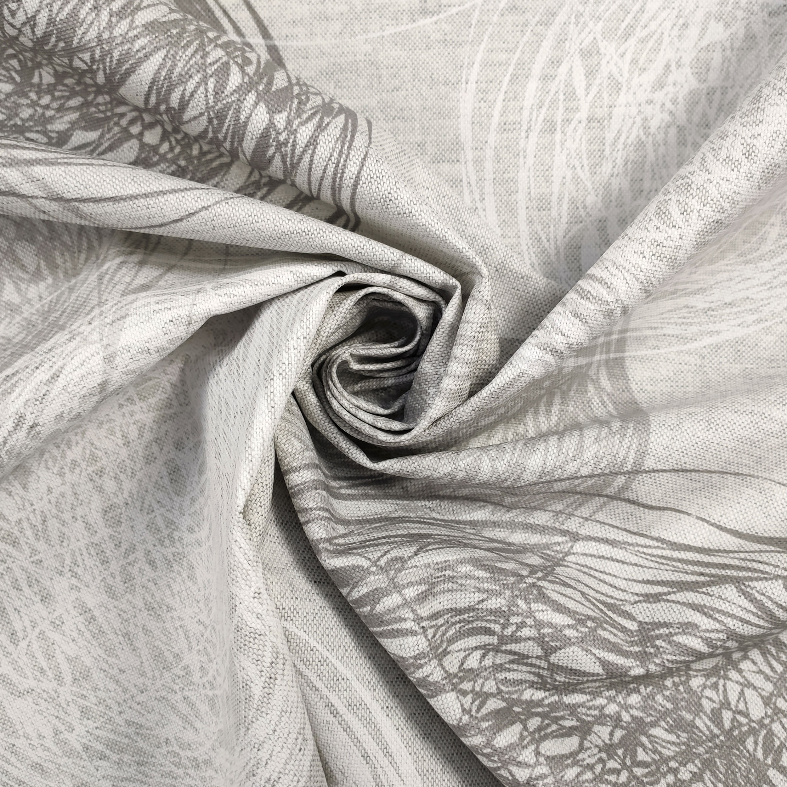 Tovaglia Resinata Scarabocchi Circolari Grigi Image
