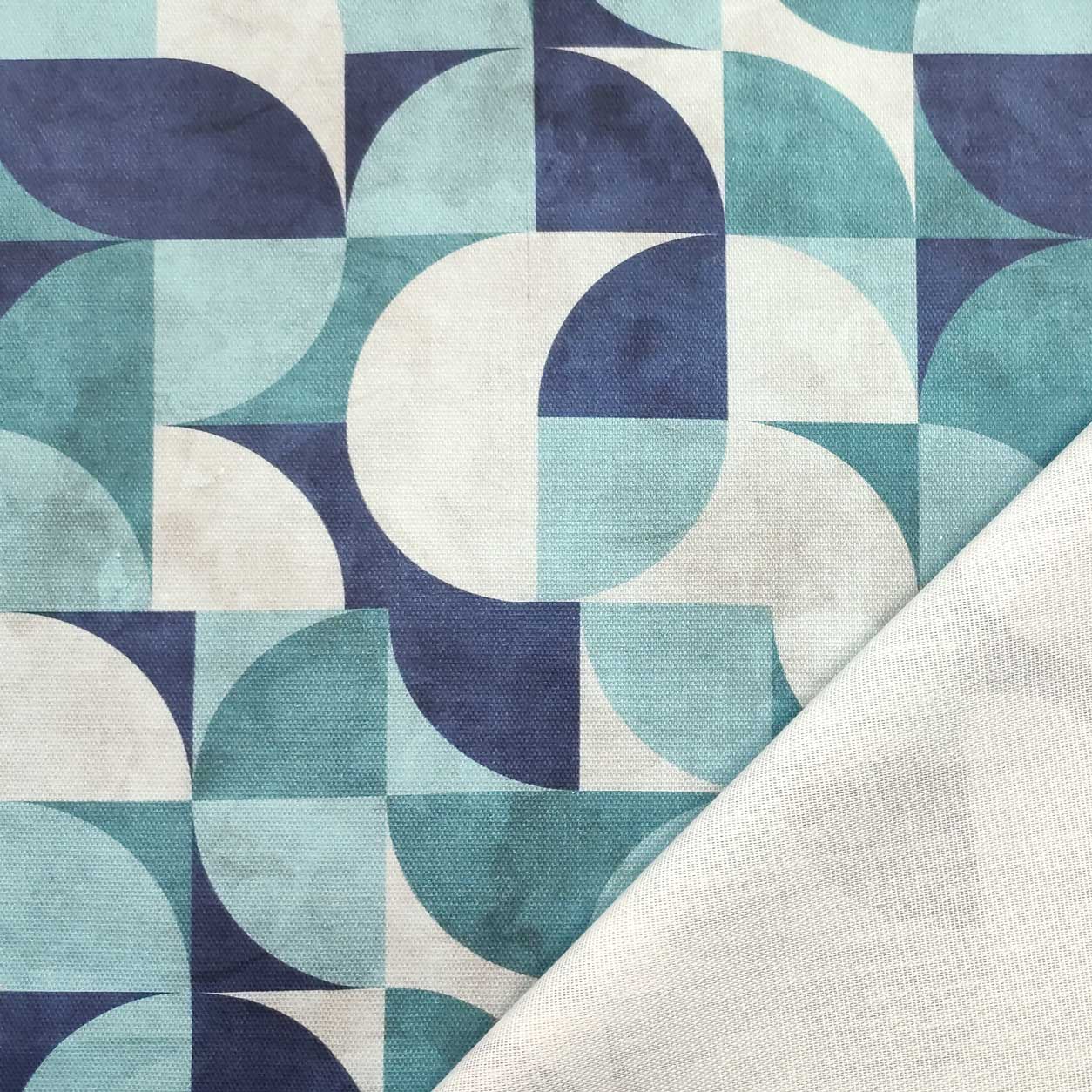 Panama Misto Cotone Semicerchi Azzurri