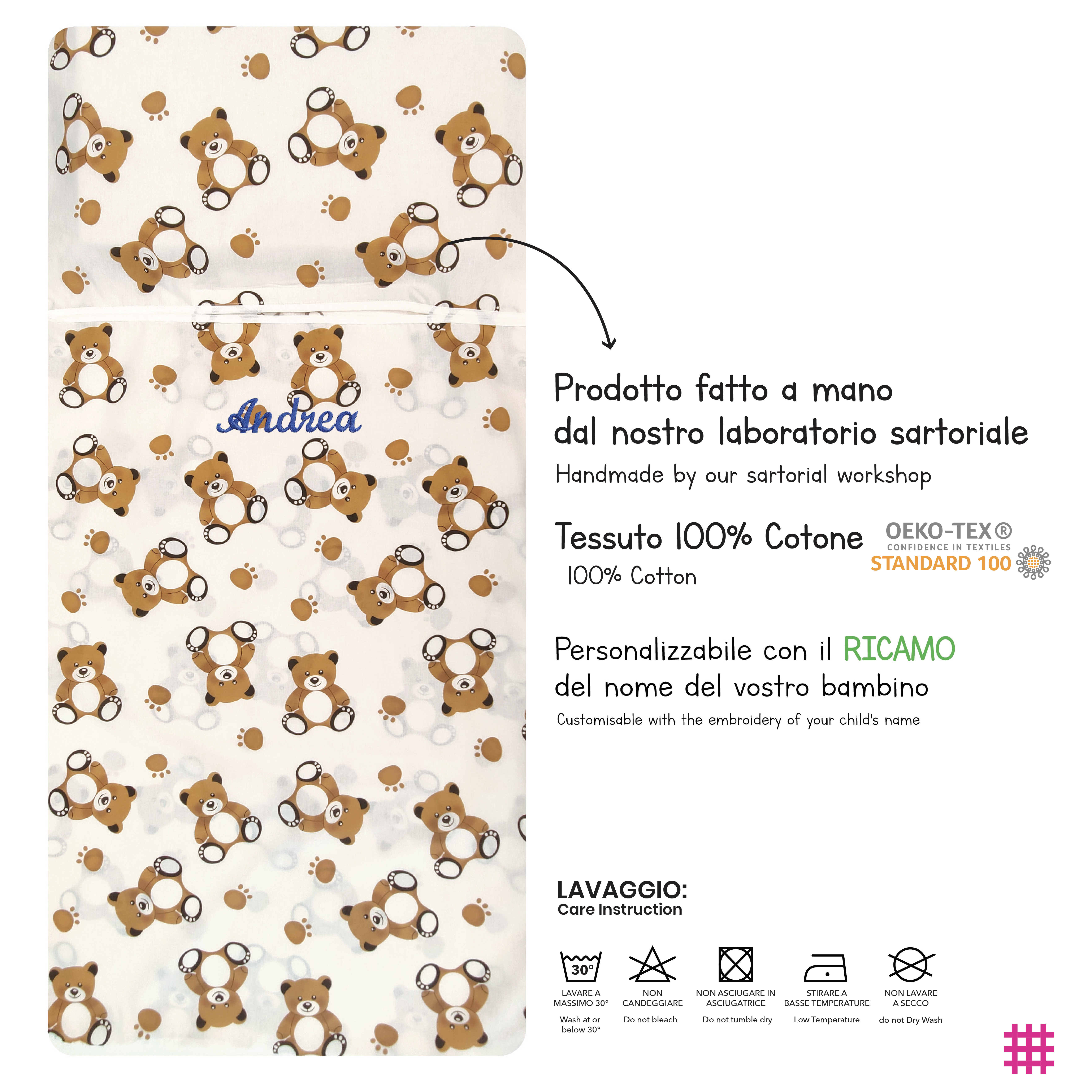 Sacco Nanna Estivo Orsetti Sfondo Bianco Image